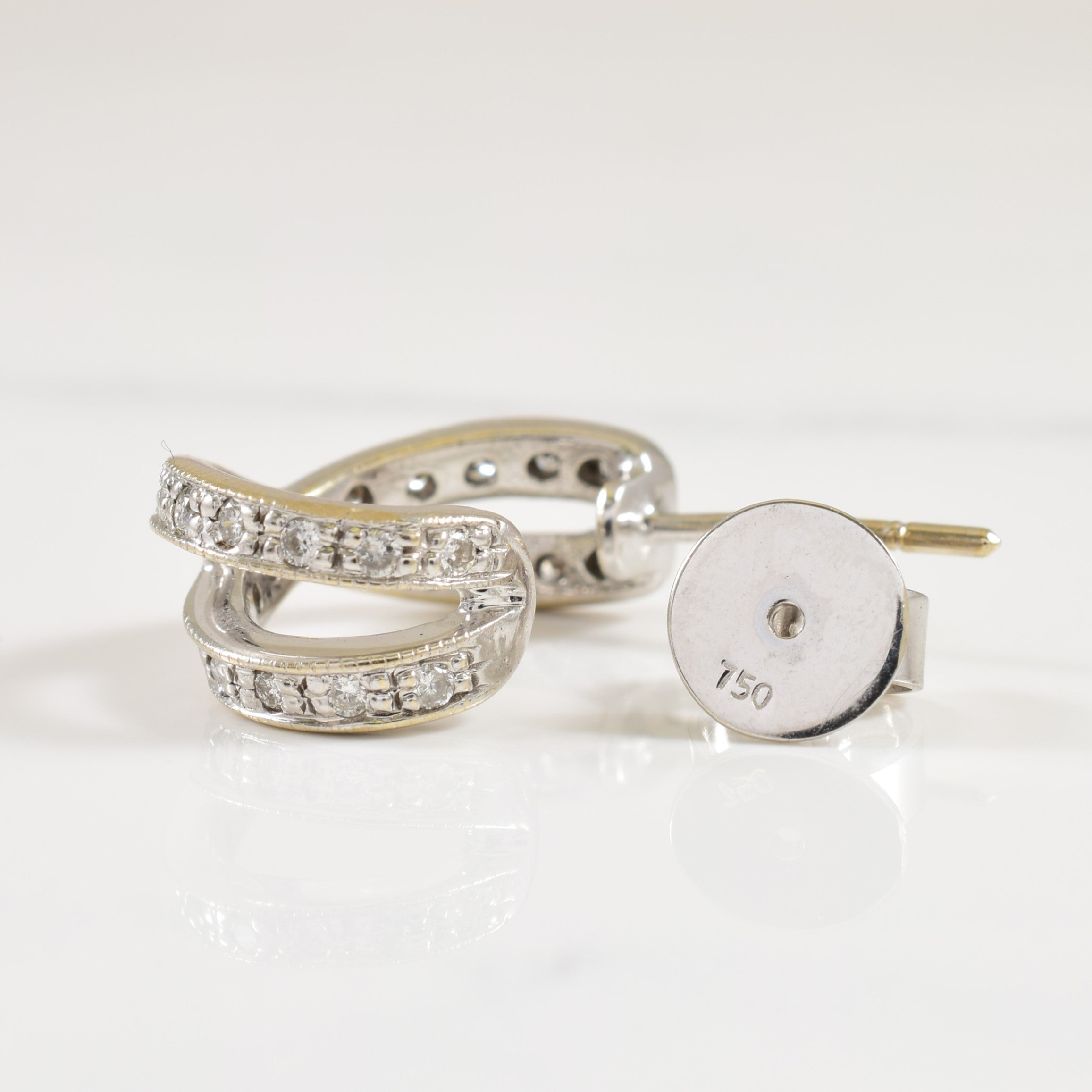 Diamond Ribbon Stud Earrings | 0.27ctw |