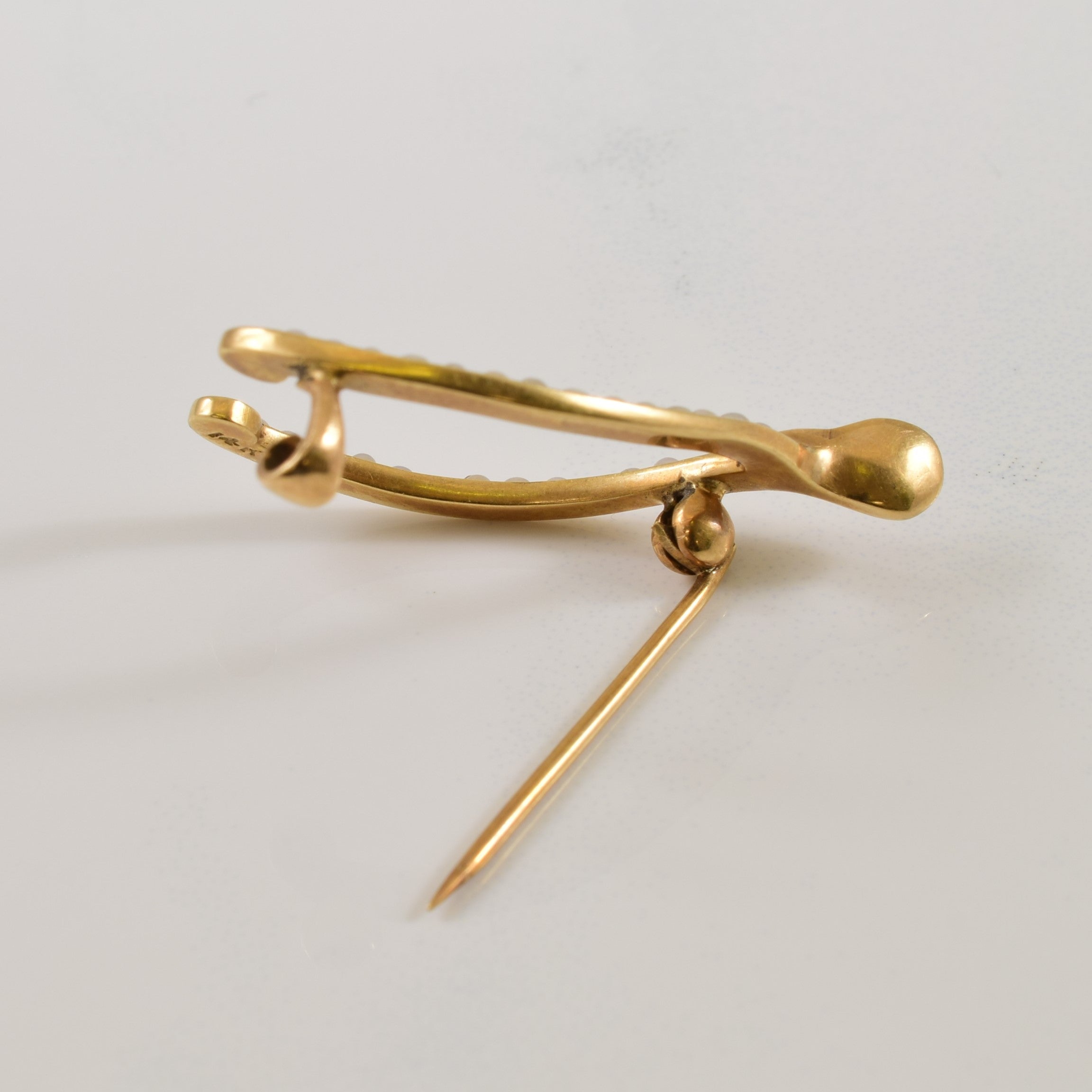 Wishbone Seed Pearl Brooch | 0.50ctw |
