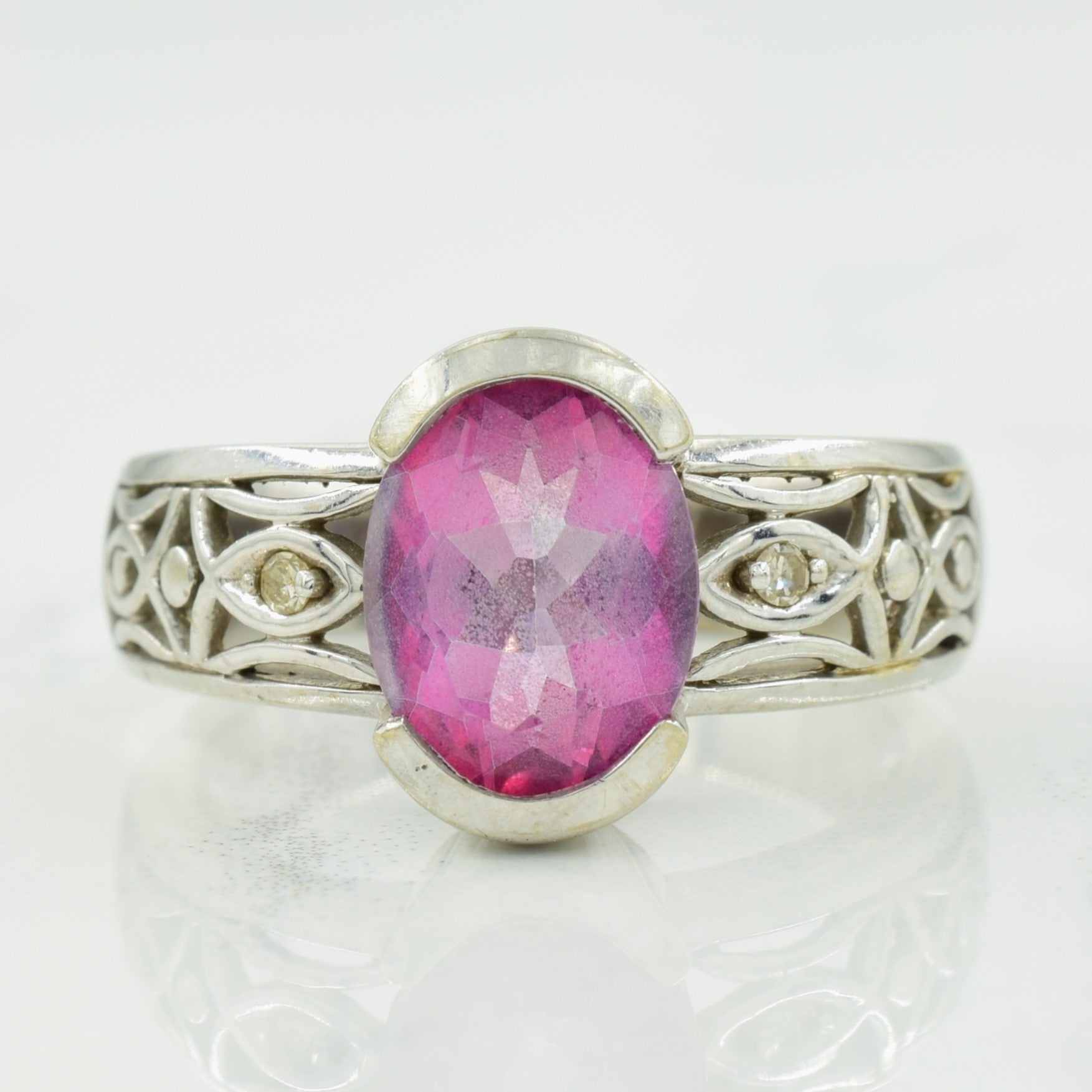 Pink Topaz & Diamond Ring | 2.00ct, 0.02ctw | SZ 5.75 |