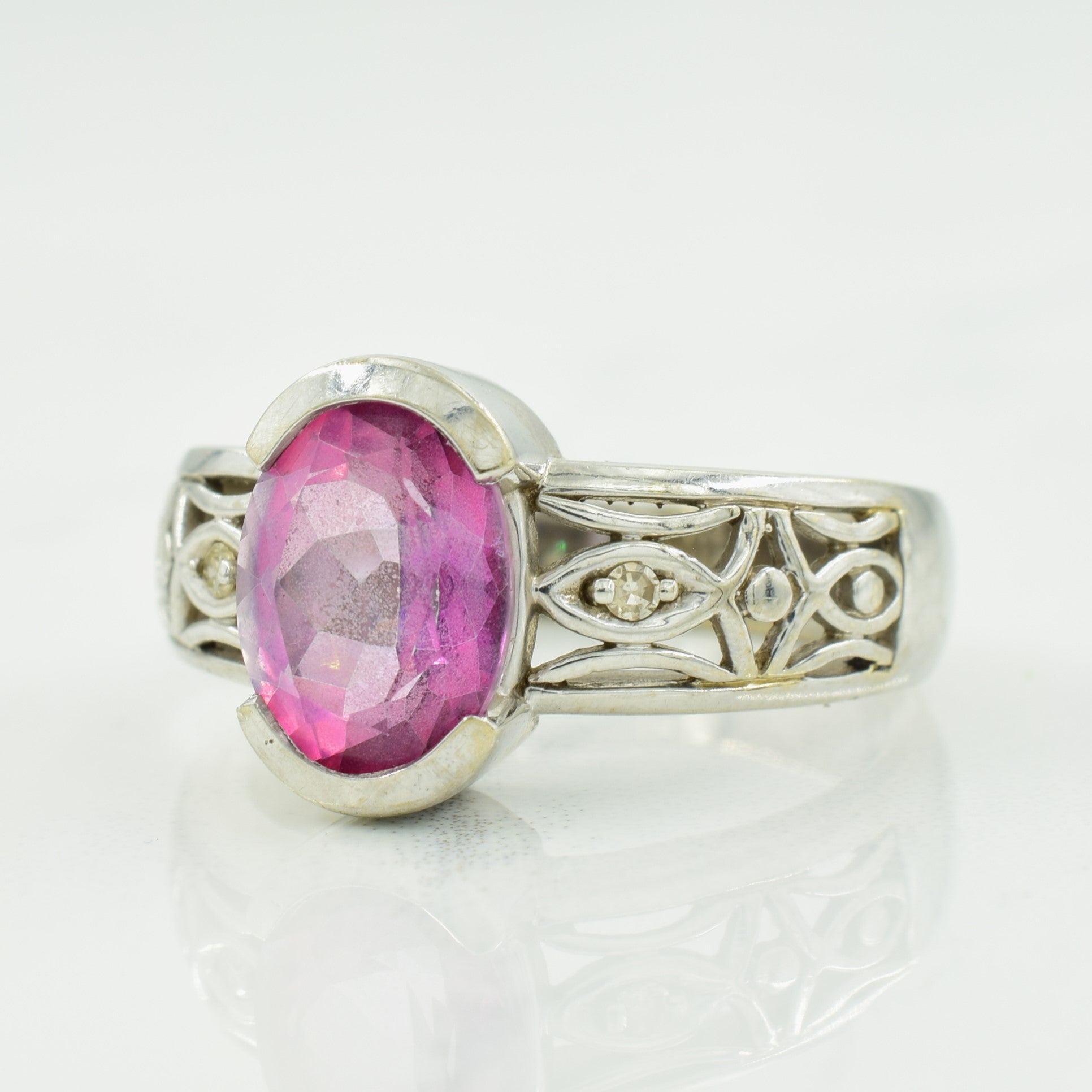 Pink Topaz & Diamond Ring | 2.00ct, 0.02ctw | SZ 5.75 |