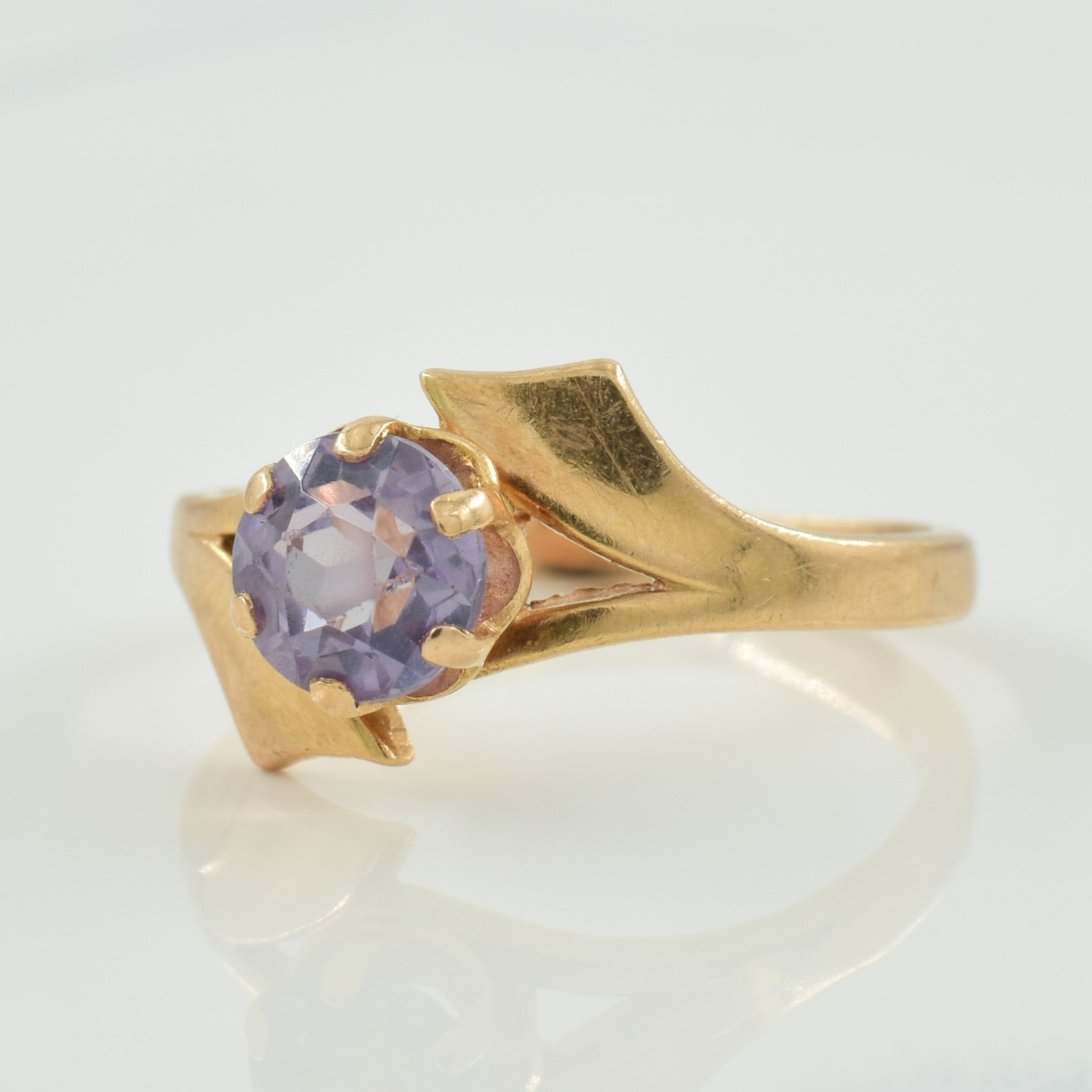 Bague en saphir synthétique à changement de couleur Kiev 1989 | 1,00 ct | Taille 7,25 |