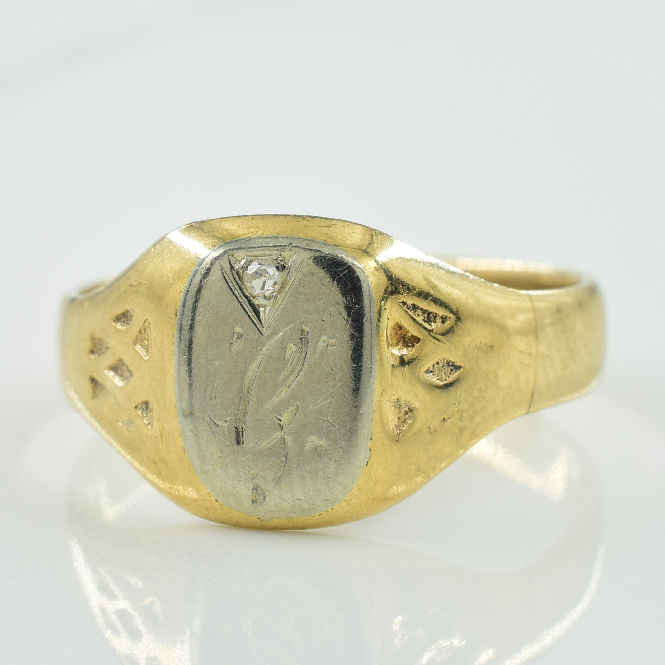 Solitaire Diamond 'C' Initial Ring | 0.02ct | SZ 10.75 |
