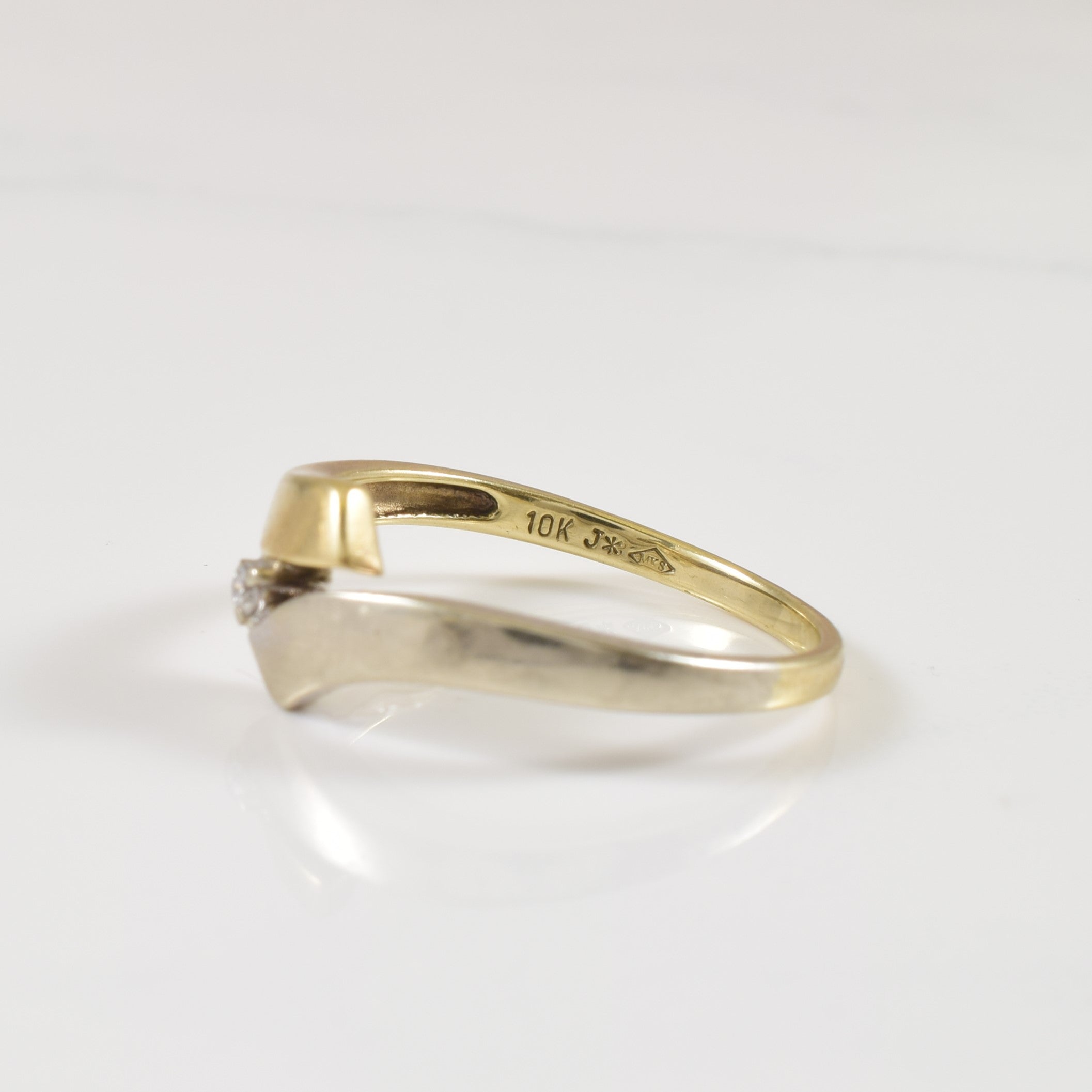 Two Tone Diamond Bypass Ring | 0.02ct | SZ 7 |