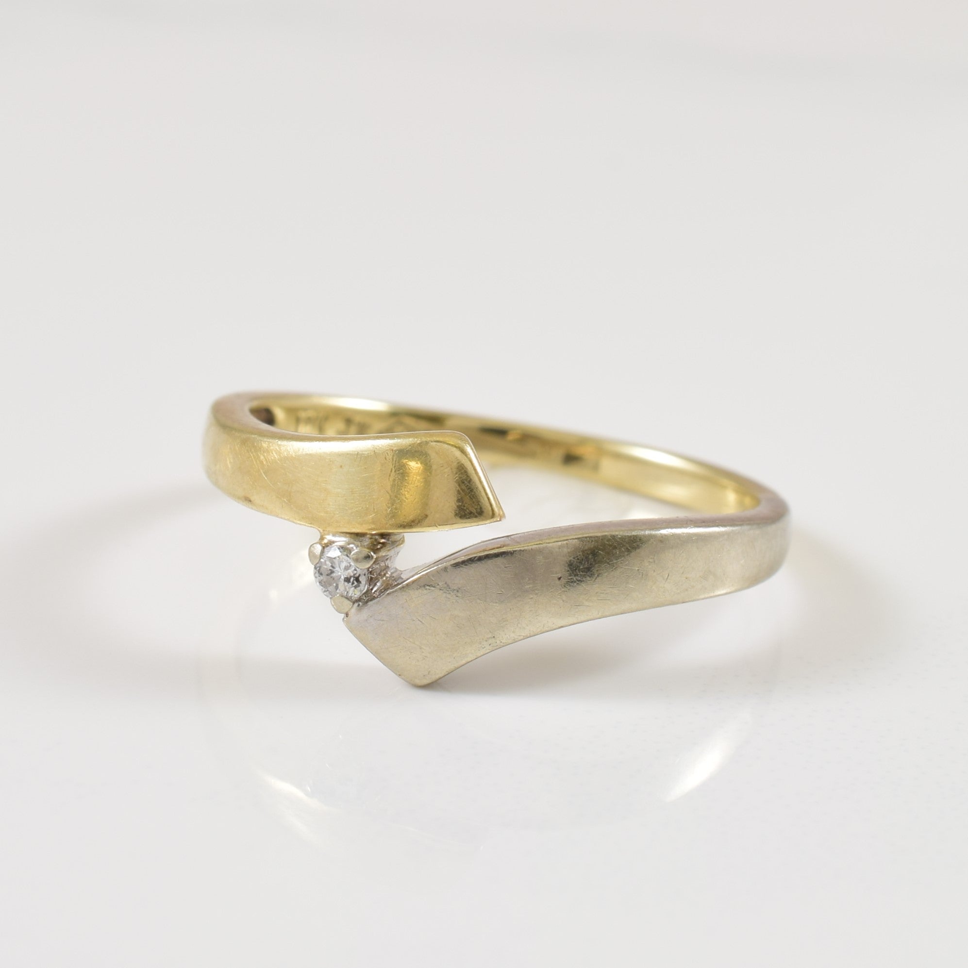 Two Tone Diamond Bypass Ring | 0.02ct | SZ 7 |