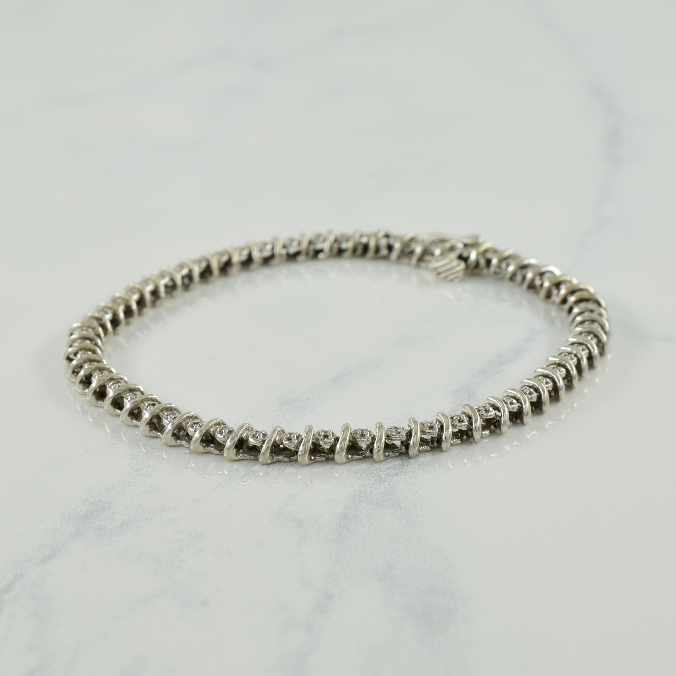 White Gold Diamond Tennis Bracelet | 0.27ctw | 7.25" |