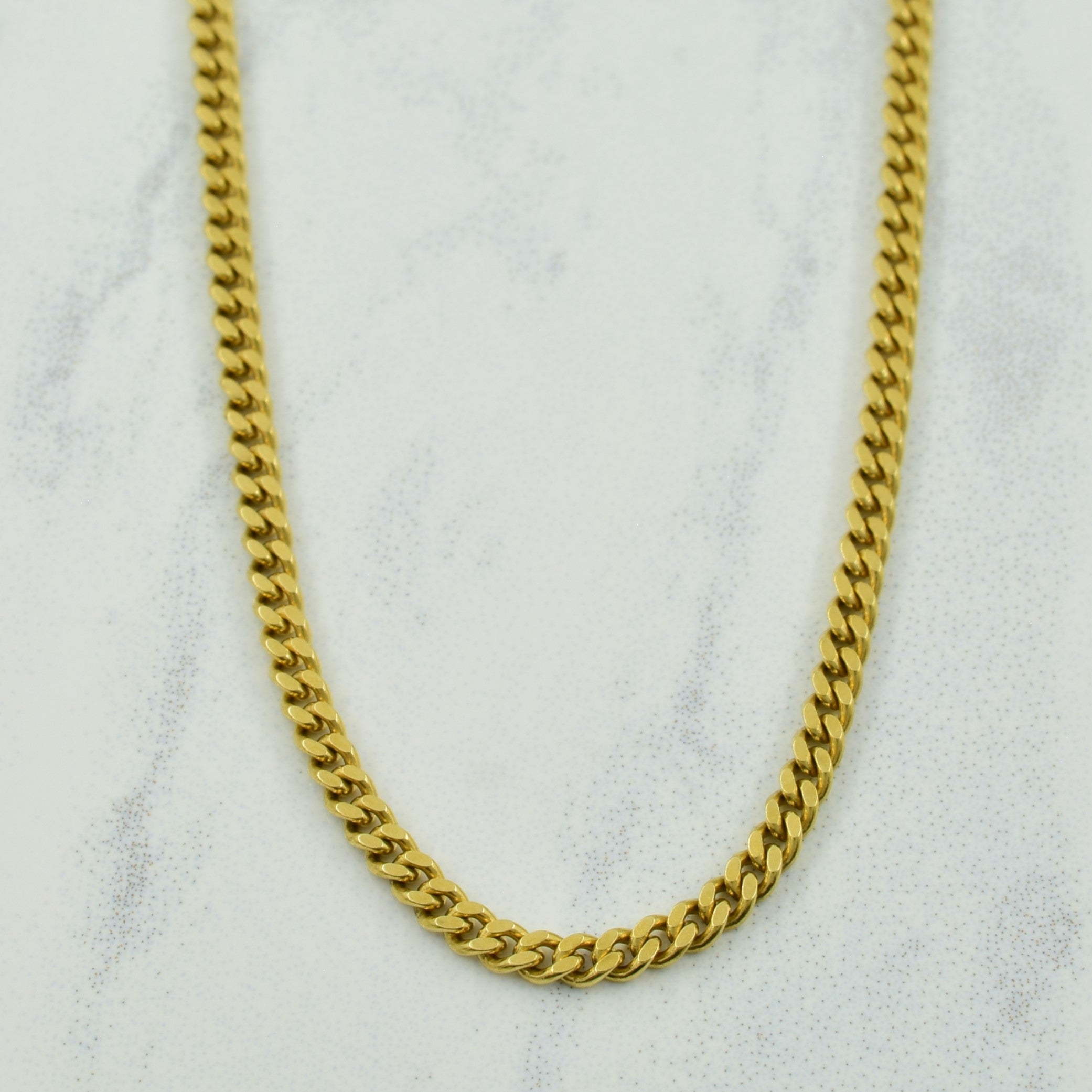 18k Yellow Gold Italian Hallmark Cuban Link Chain | 20" |
