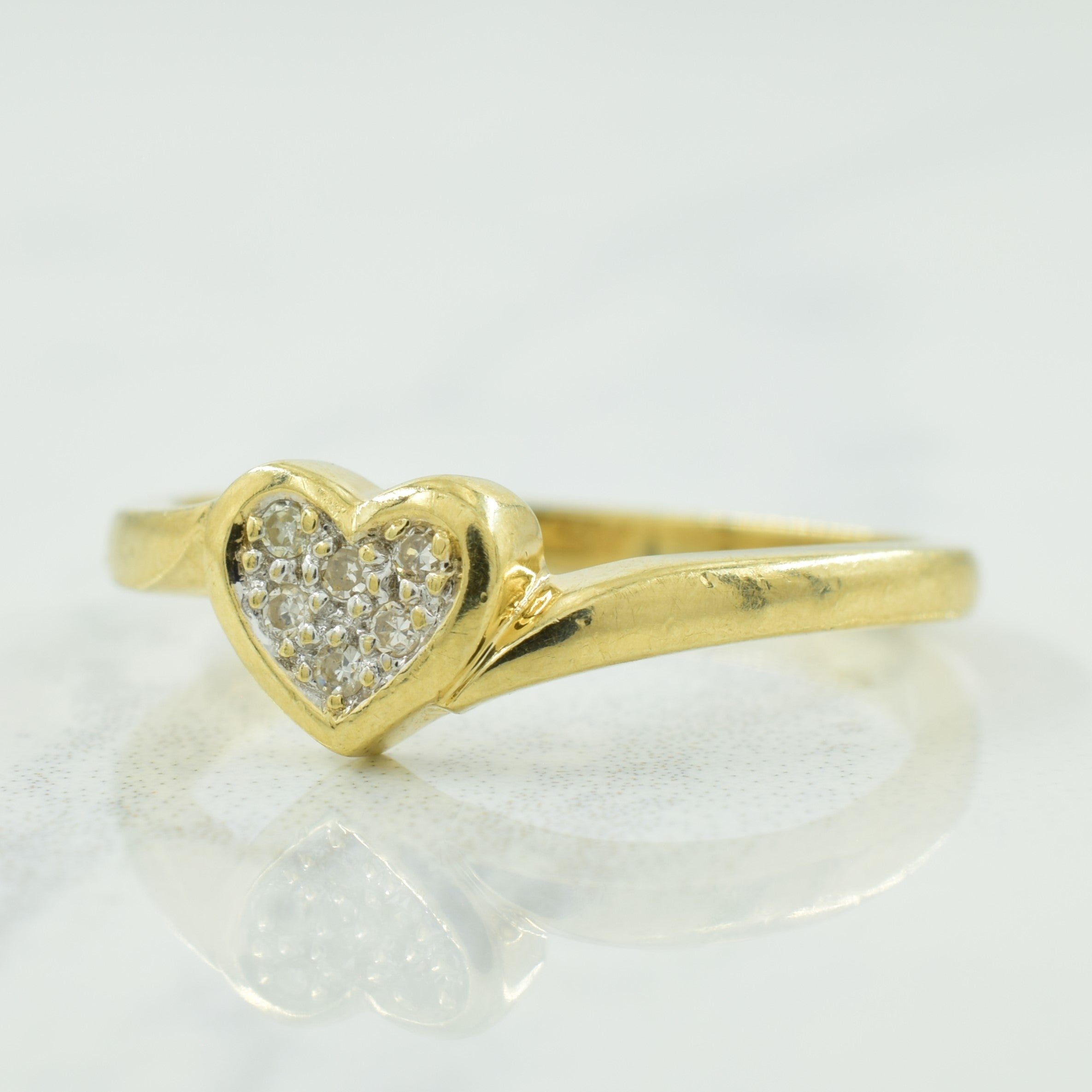Diamond Heart Bypass Ring | 0.05ctw | SZ 7 |