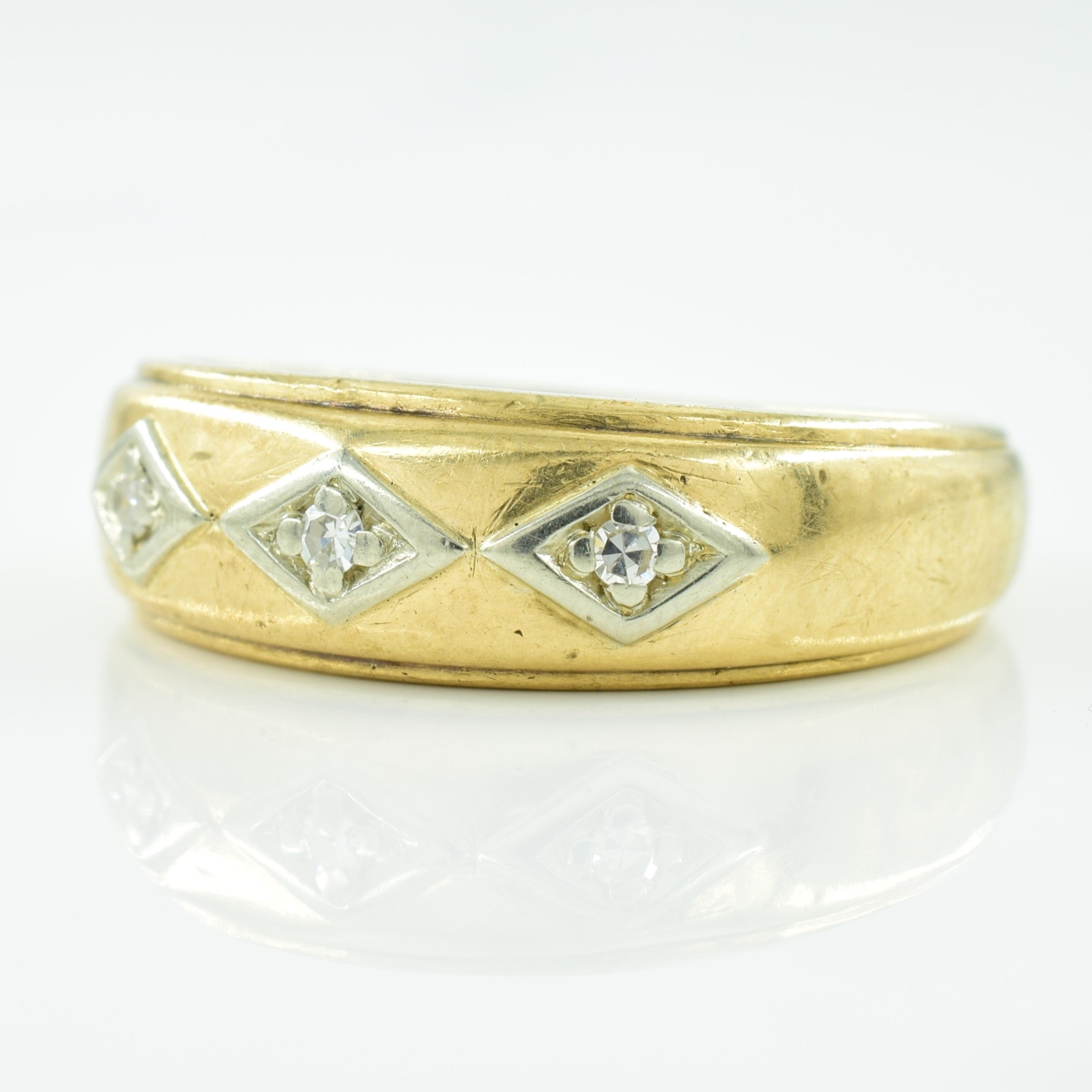 Three Stone Diamond Ring | 0.06ctw | SZ 8.75 |