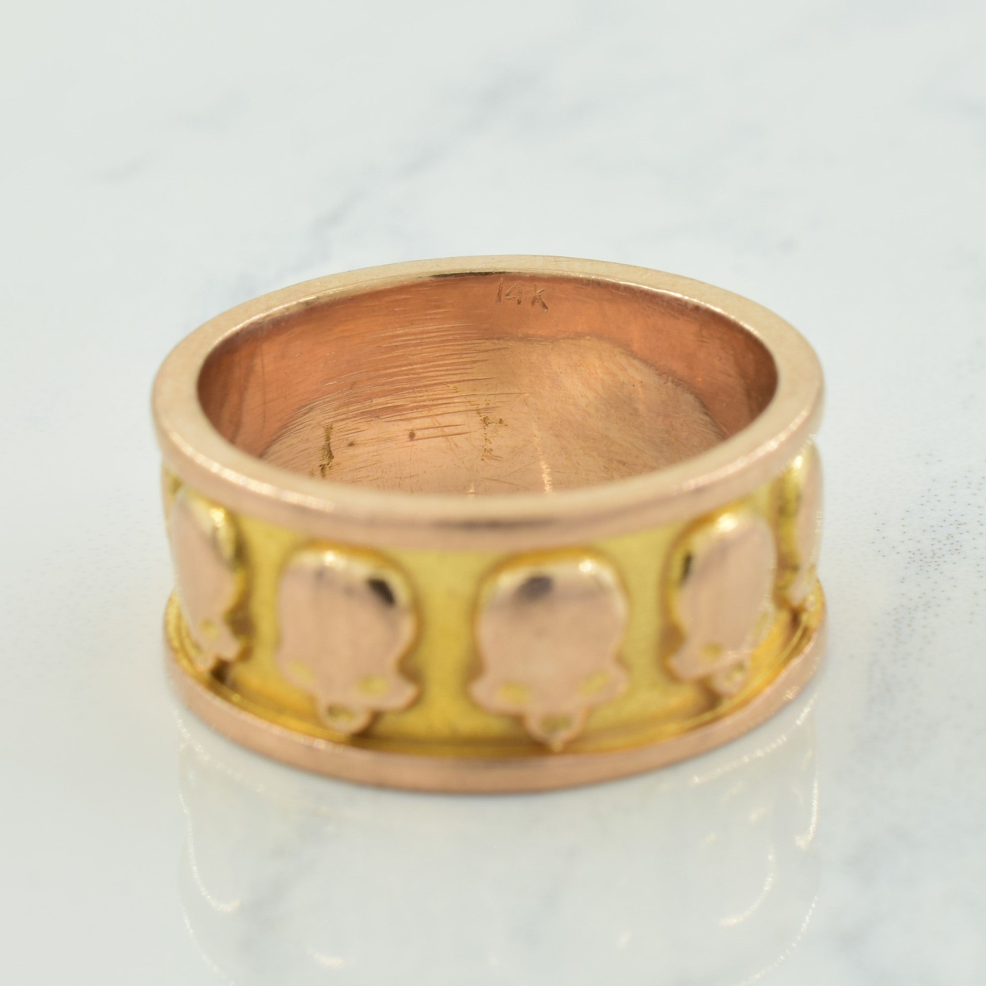 14k Two Tone Gold Skull Ring | SZ 6.25 |