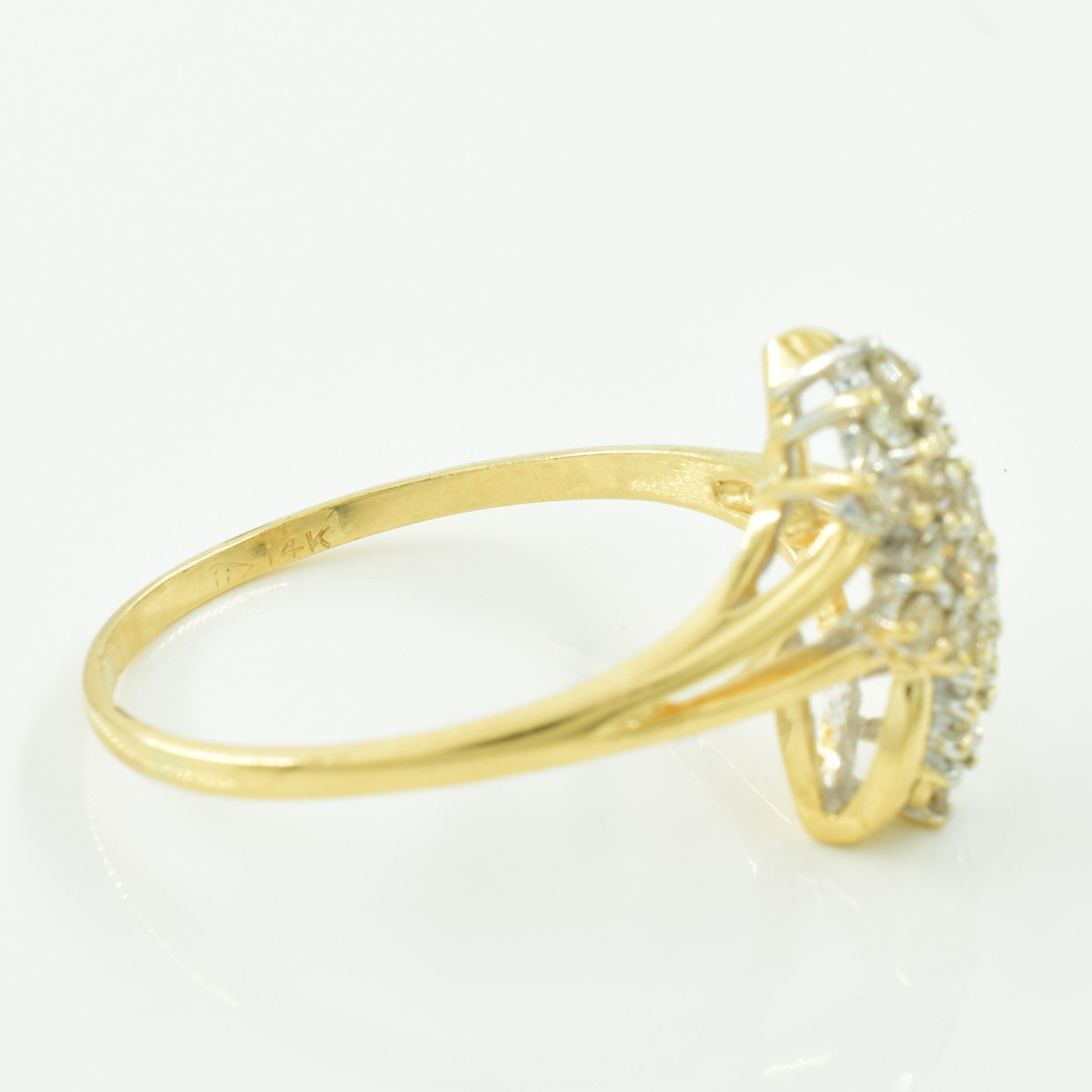 Cluster Diamond Bypass Ring | 0.50ctw | SZ 12.50 |