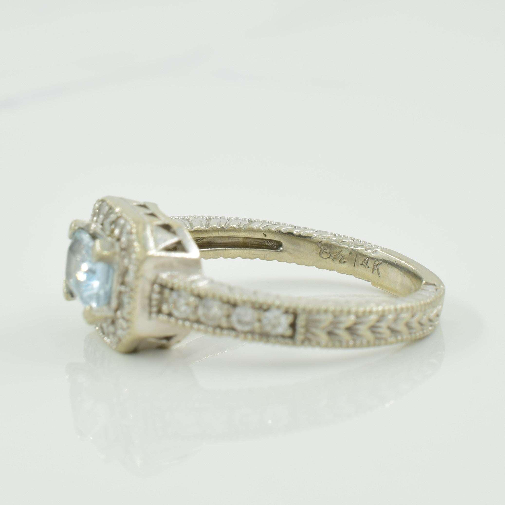 Blue Topaz & Diamond Ring | 0.60ct, 0.28ctw | SZ 6.75 |