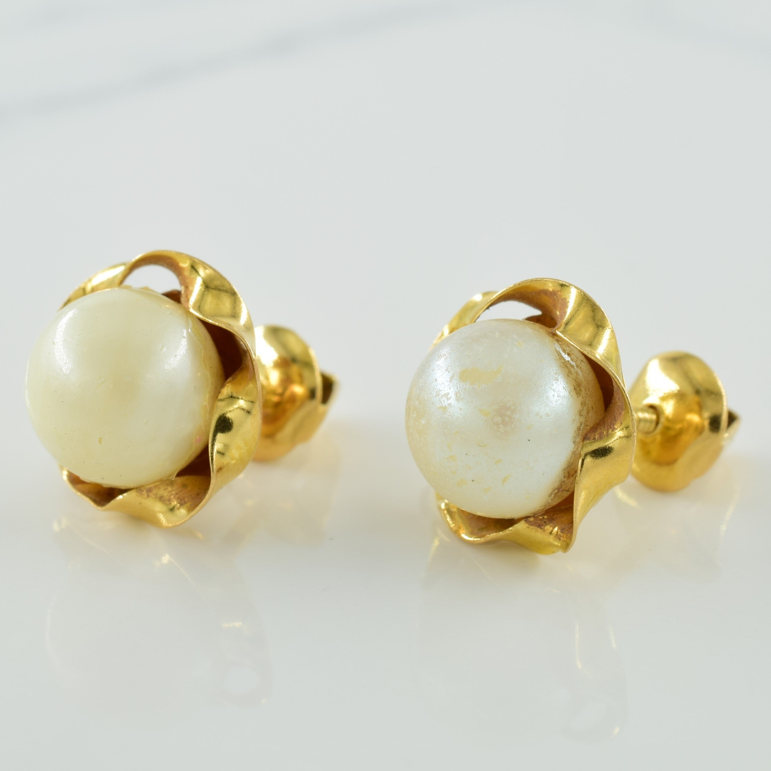 Pearl Screw Back Earrings | 10.20ctw |