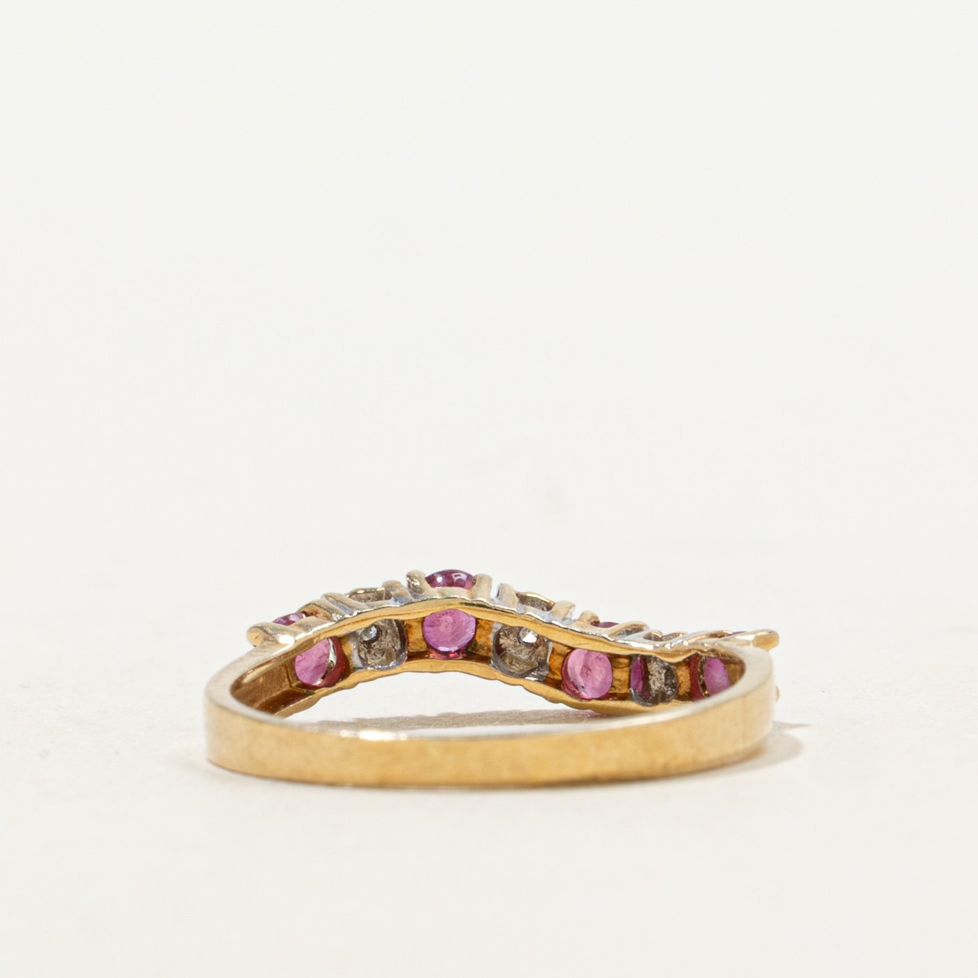 10K Ring with Diamond Accents with Ruby