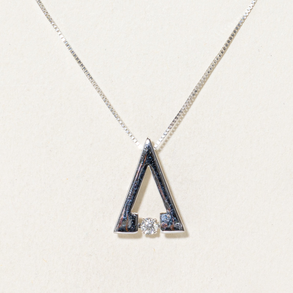 10k Diamond Open Triangle Pendant Necklace | 18.5"