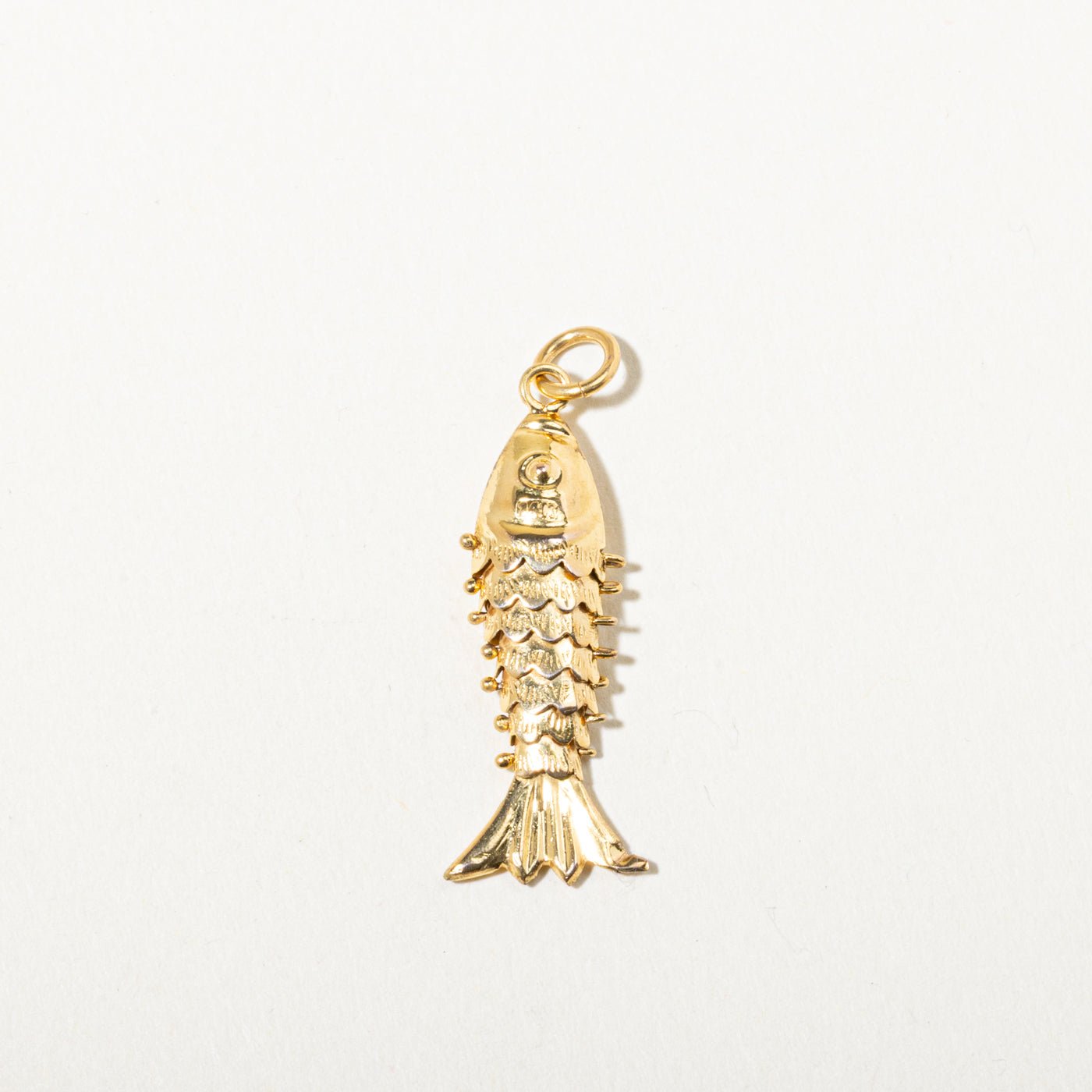 14k Yellow Gold Kinetic Fish Charm