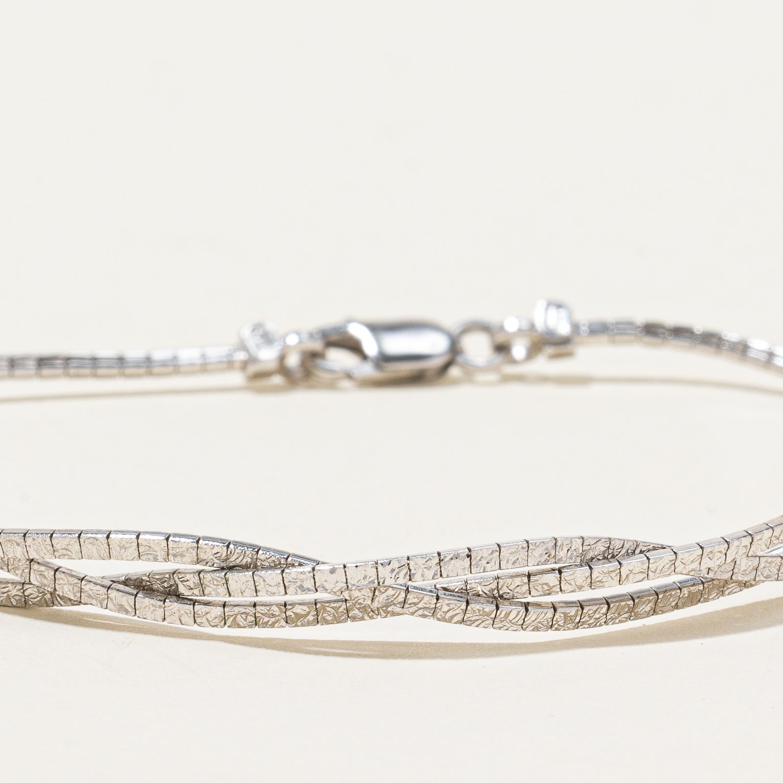 14k White Gold Twisted Chain Bracelet | 7.5" |