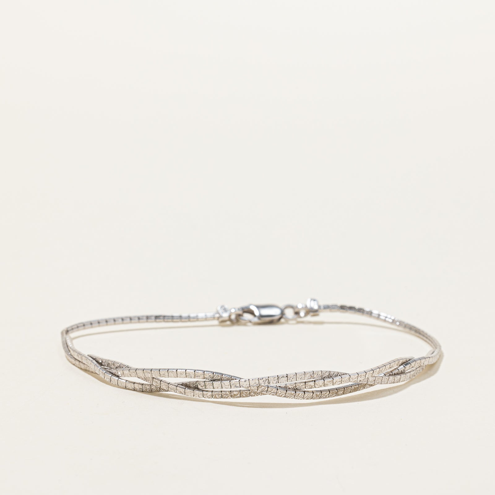 14k White Gold Twisted Chain Bracelet | 7.5" |
