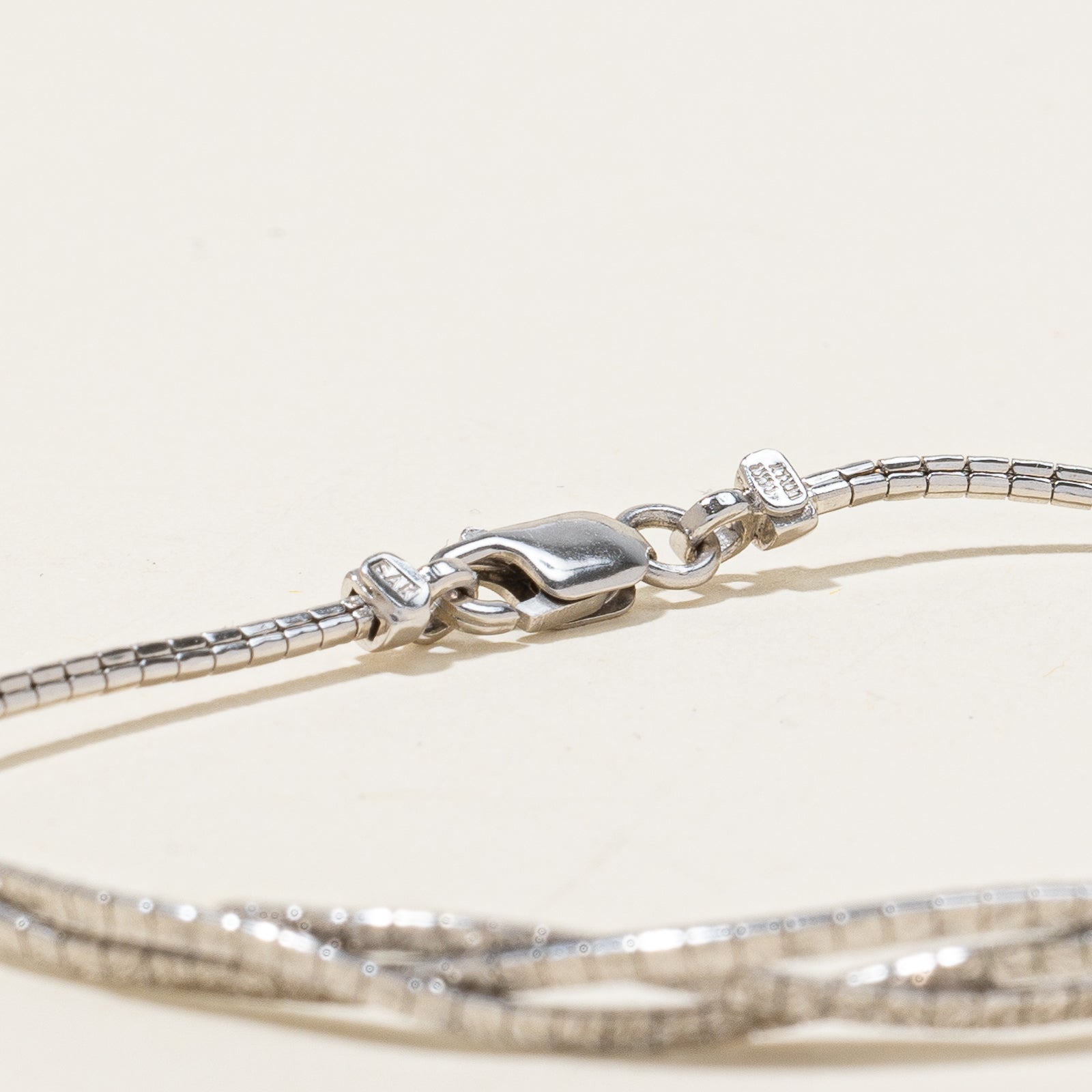 14k White Gold Twisted Chain Bracelet | 7.5" |