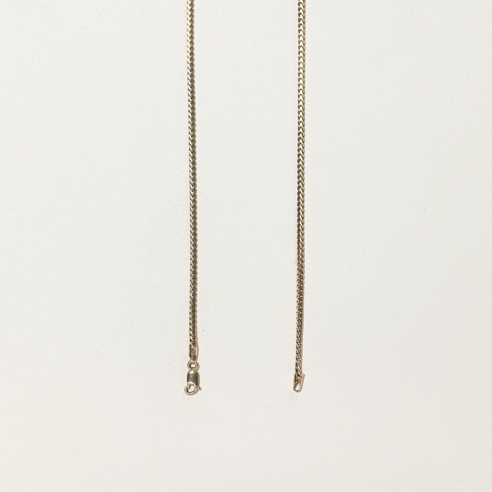 10k Yellow Gold Snake Chain Necklace with Clover Pendant | 25" |