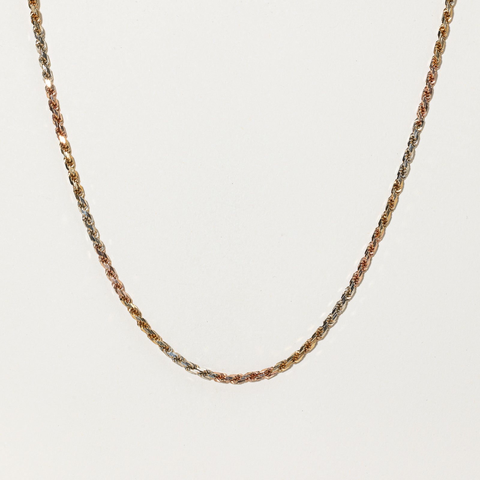 14k Tri Tone Rope Chain | 17.75" |