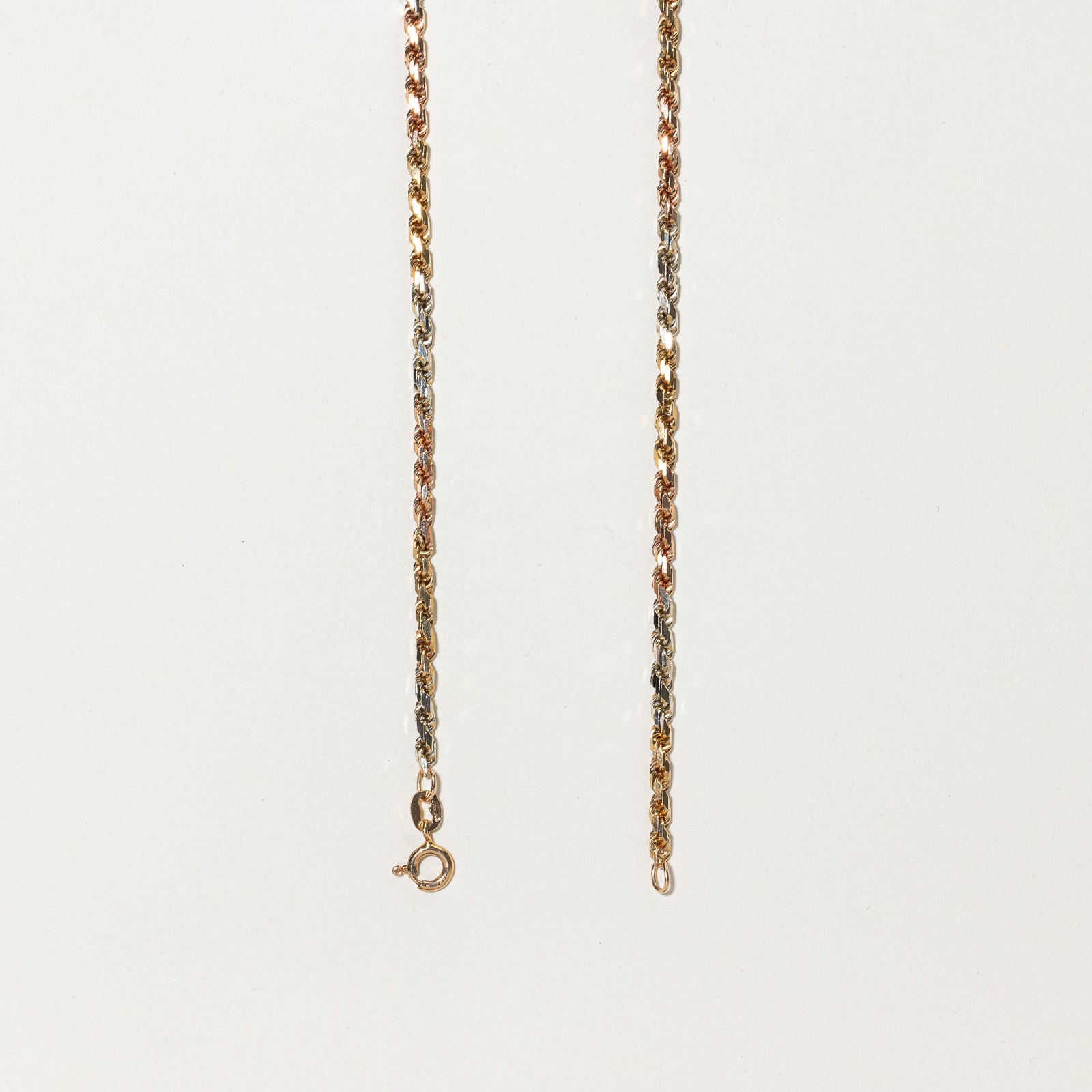 14k Tri Tone Rope Chain | 17.75" |
