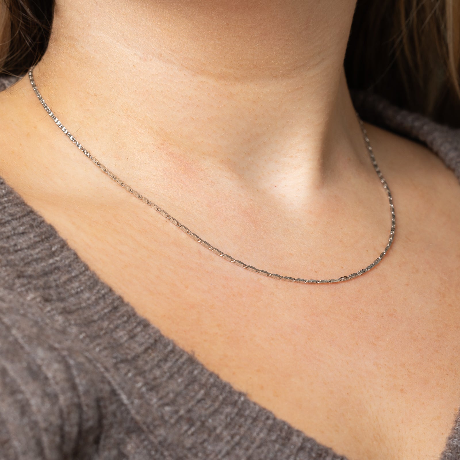 10k White Gold Fancy Chain | 18" |