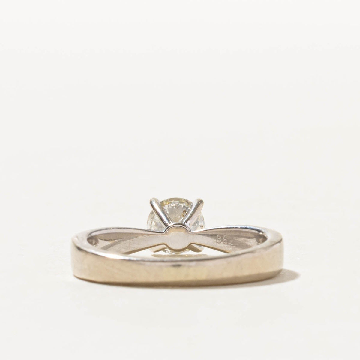 14k Solitaire Diamond Reverse Tapered Engagement Ring | 0.50ct I1 J | SZ 4