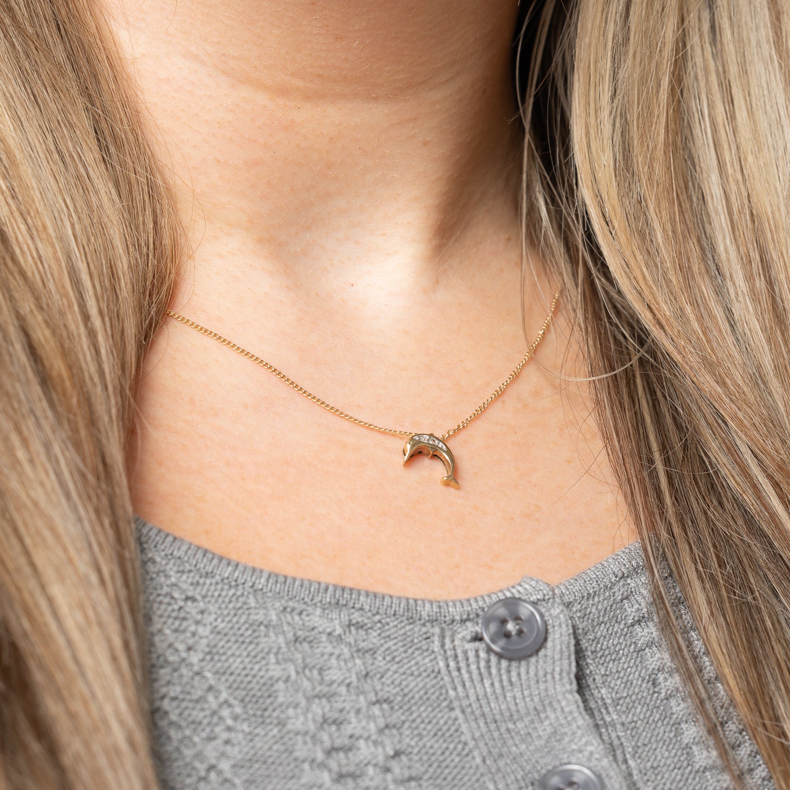 Diamond Dolphin Pendant | 0.03ctw |