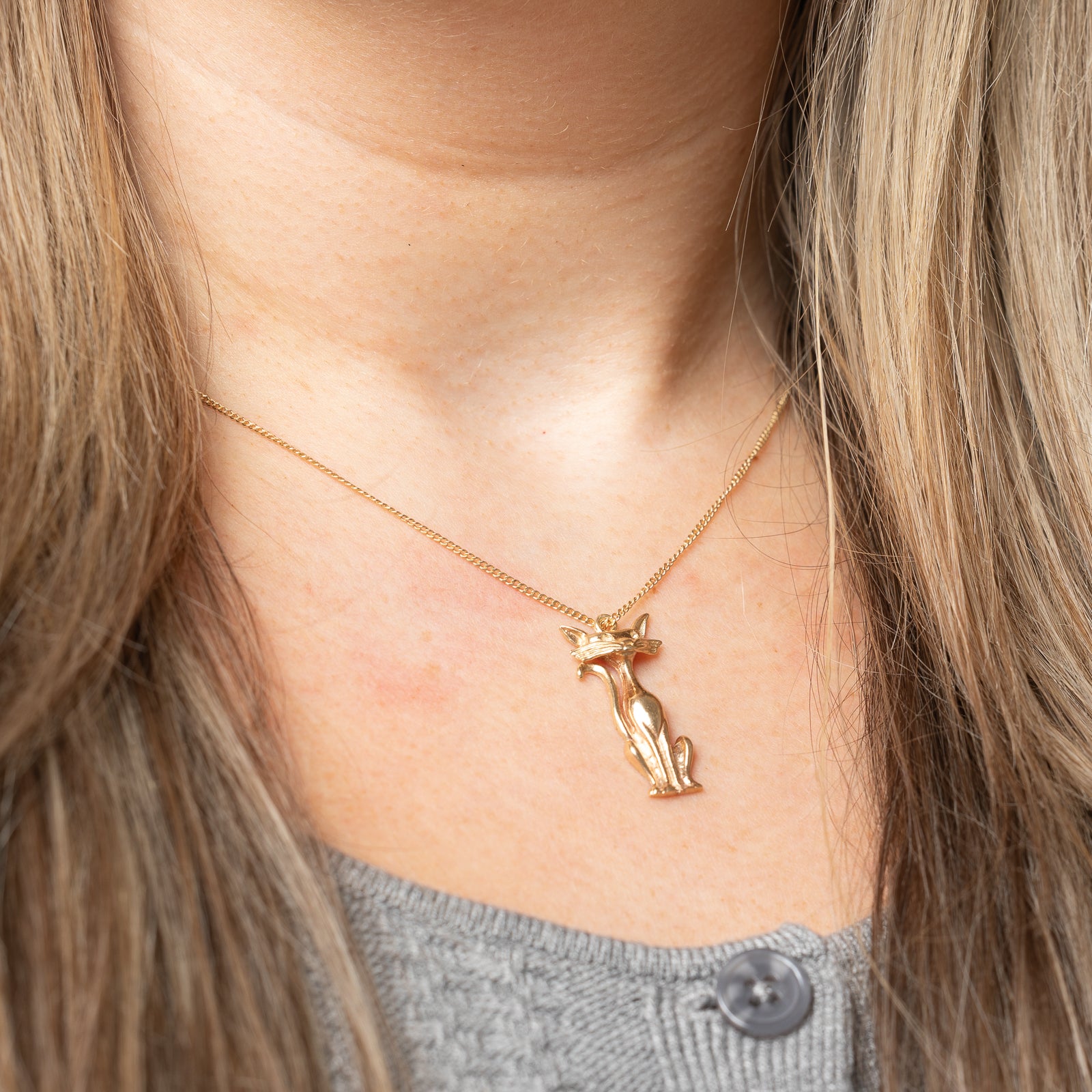 Breloque chat siamois en or jaune 10 carats |