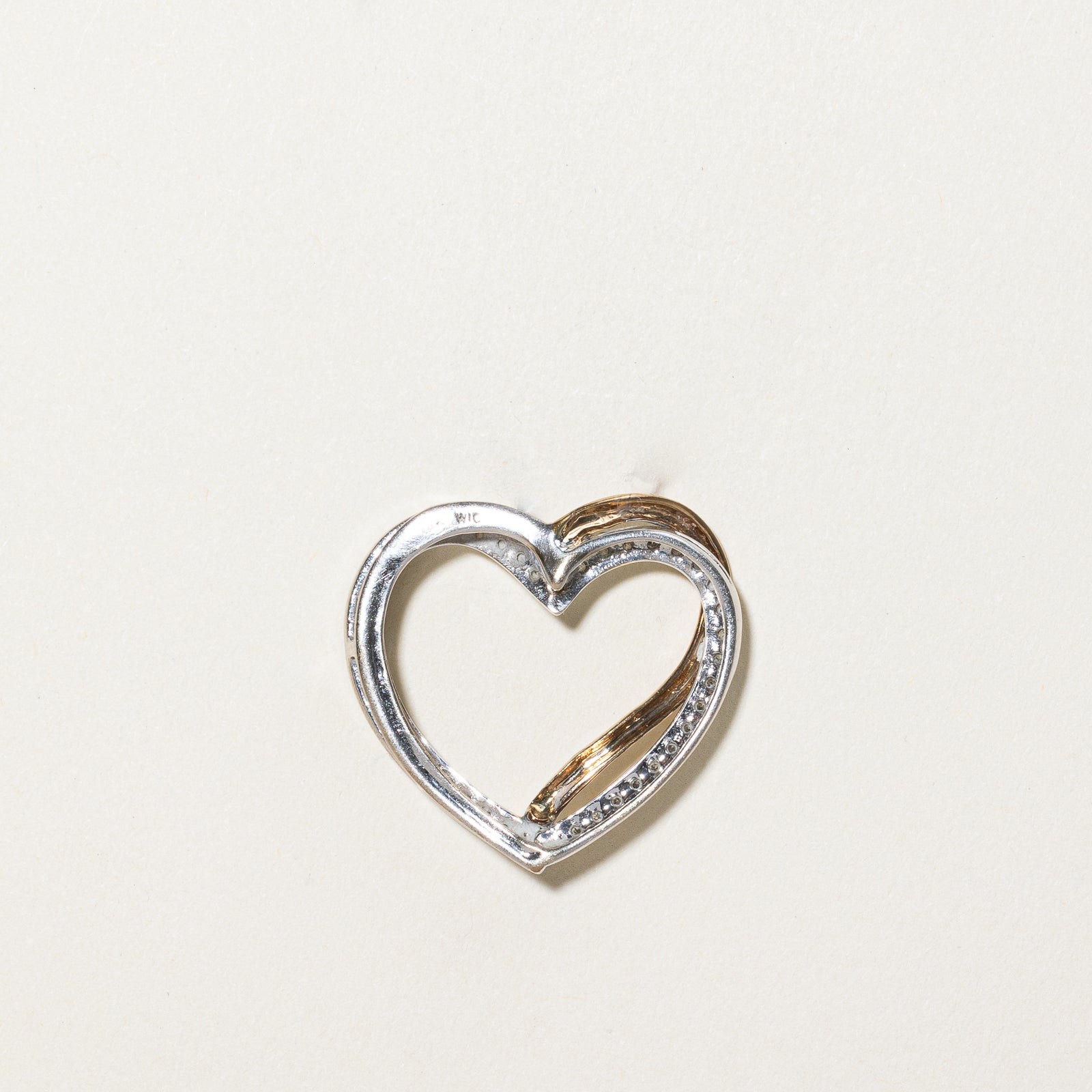 Two Tone Gold Diamond Heart Pendant | 0.42ctw |