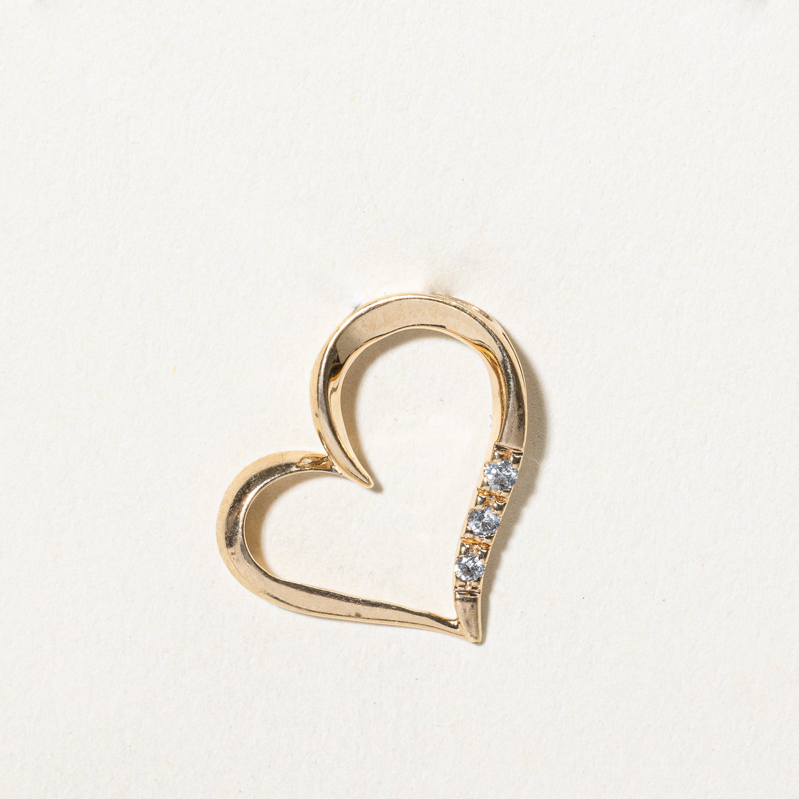 Three Stone Diamond Heart Pendant | 0.05ctw |