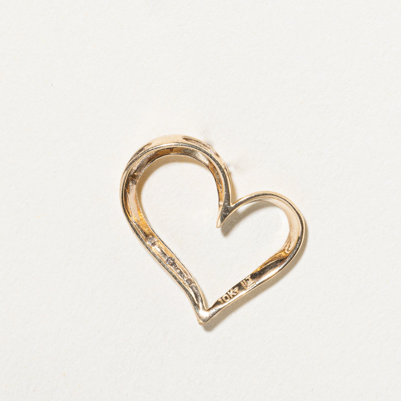 Three Stone Diamond Heart Pendant | 0.05ctw |