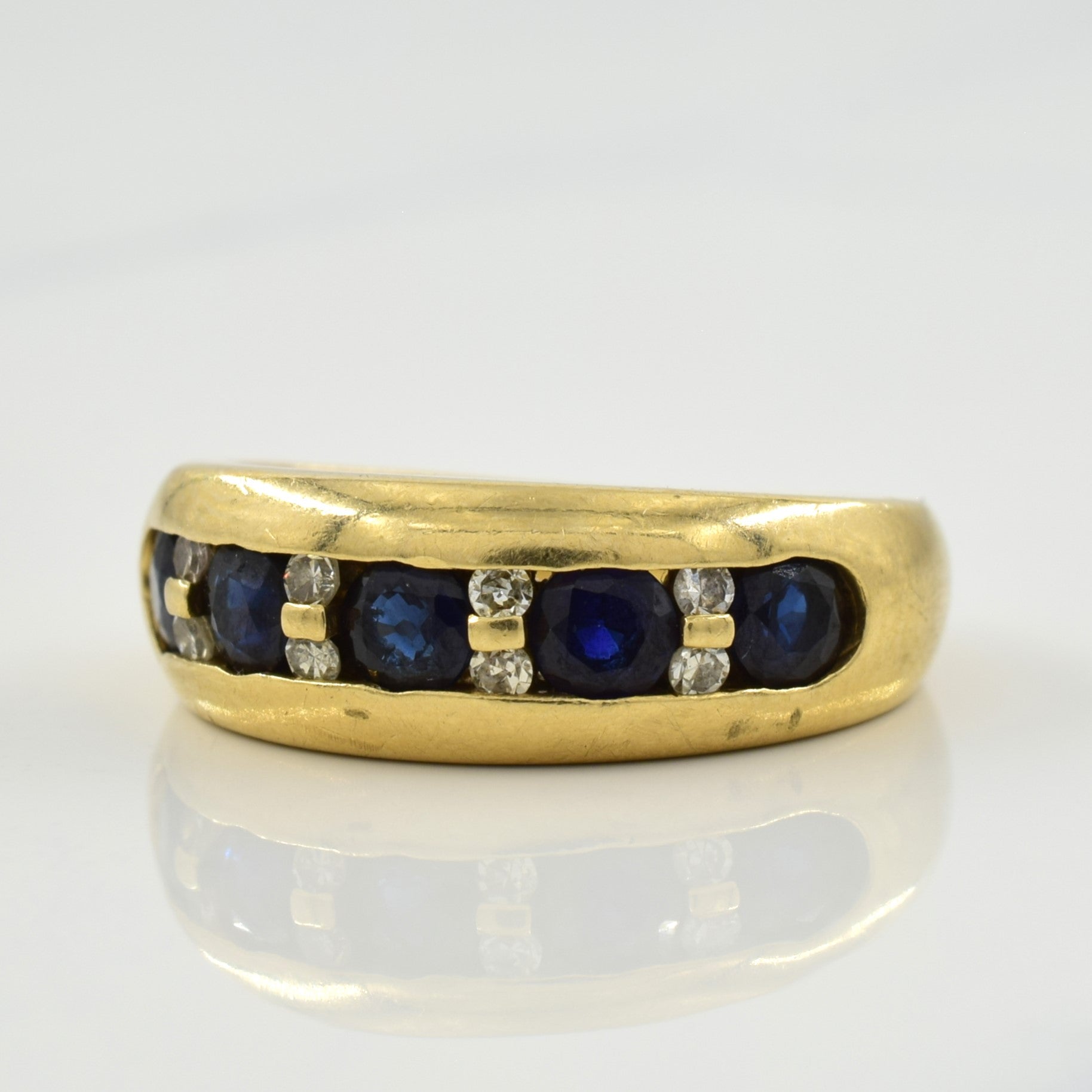 Blue Sapphire & Diamond Ring | 1.00ctw, 0.08ctw | SZ 4 |