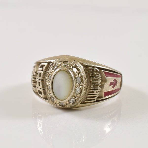 'Class of 2002' Pearl & Diamond Ring | 0.30ct, 0.10ctw | SZ 4.5 |