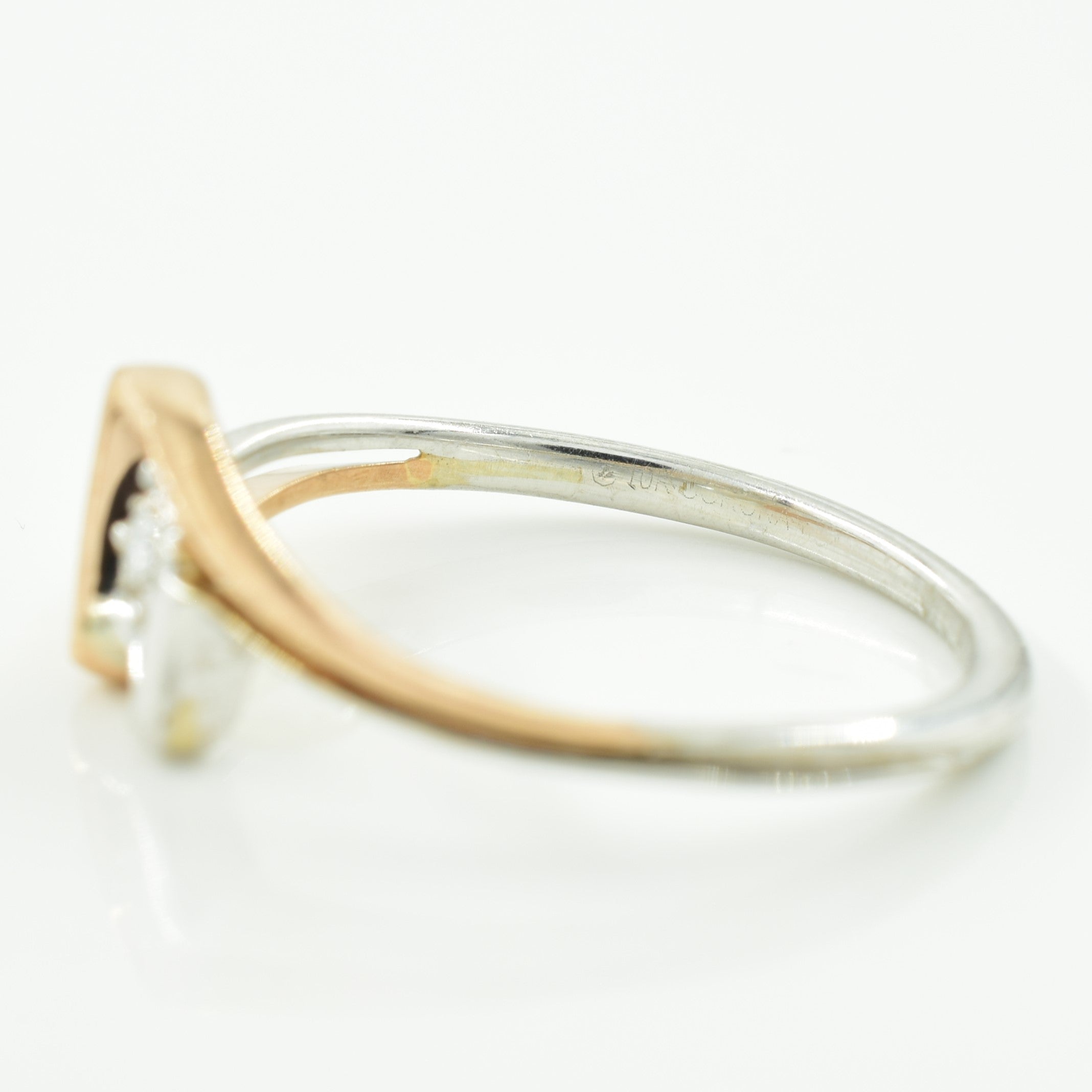 White & Rose Gold Diamond Ring | 0.01ct | SZ 5 |