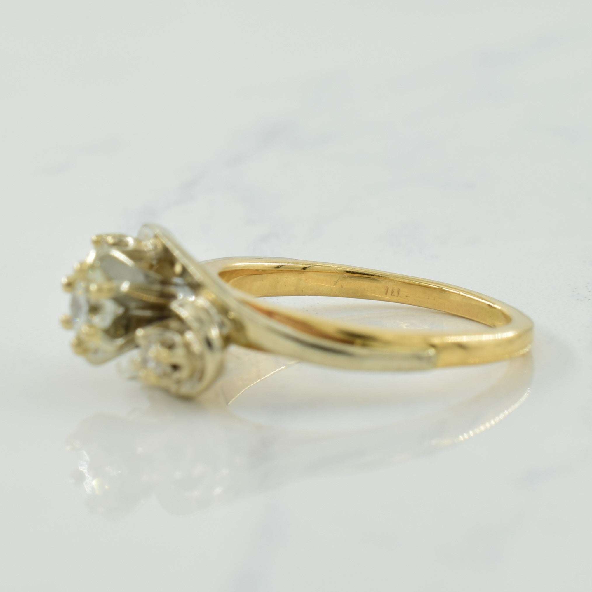 Three Stone Diamond Bypass Ring | 0.27ctw | SZ 3.25 |