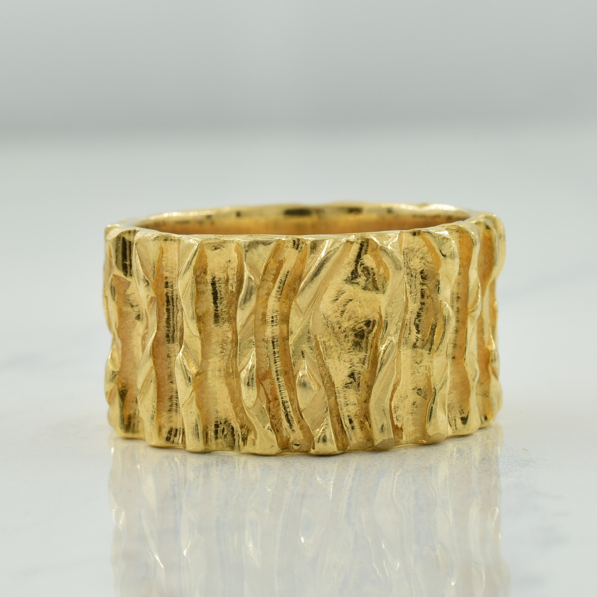 14k Yellow Gold Textured Band | SZ 10.75 |