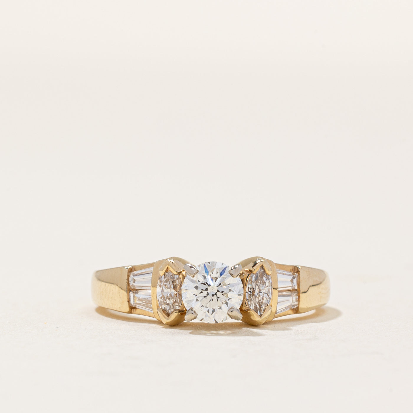 High Set Diamond Engagement Ring | 0.43ct SI1 I | 0.35ctw | SZ 6 |
