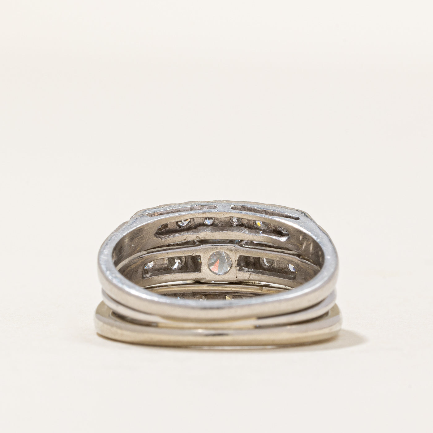 Diamond Wedding Ring Fused Set | 0.93ct SI1 H | 0.48ctw | SZ 5.5 |
