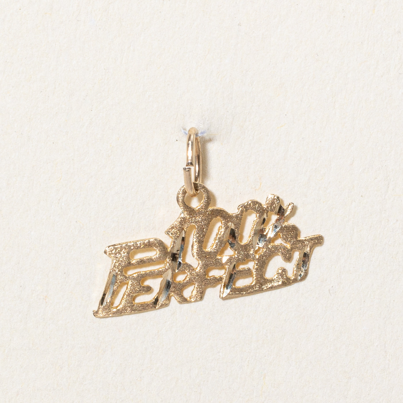 10k Yellow Gold '100% Perfect' Charm