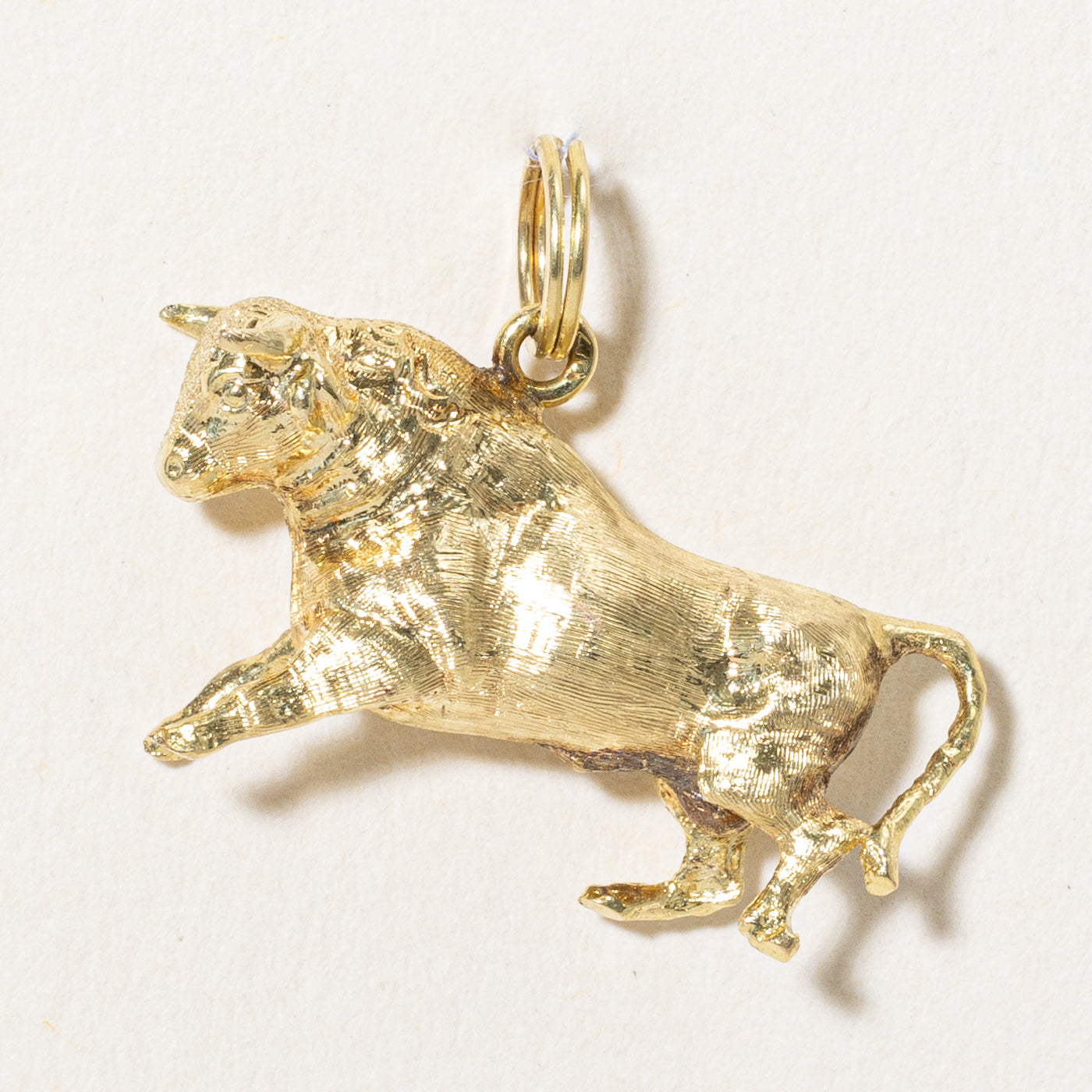 18k Yellow Gold Bull Charm