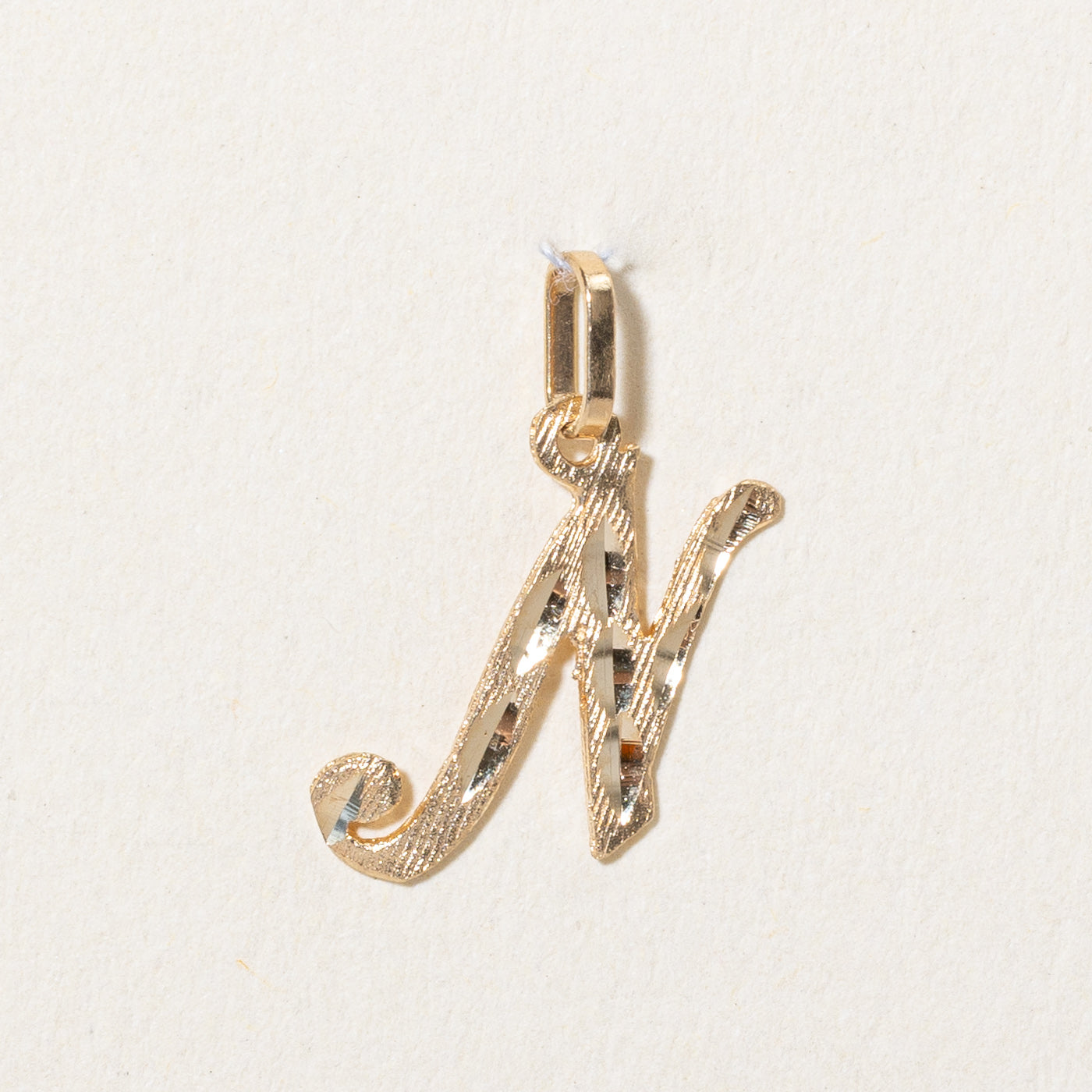 14k Yellow Gold 'N' Initial Charm