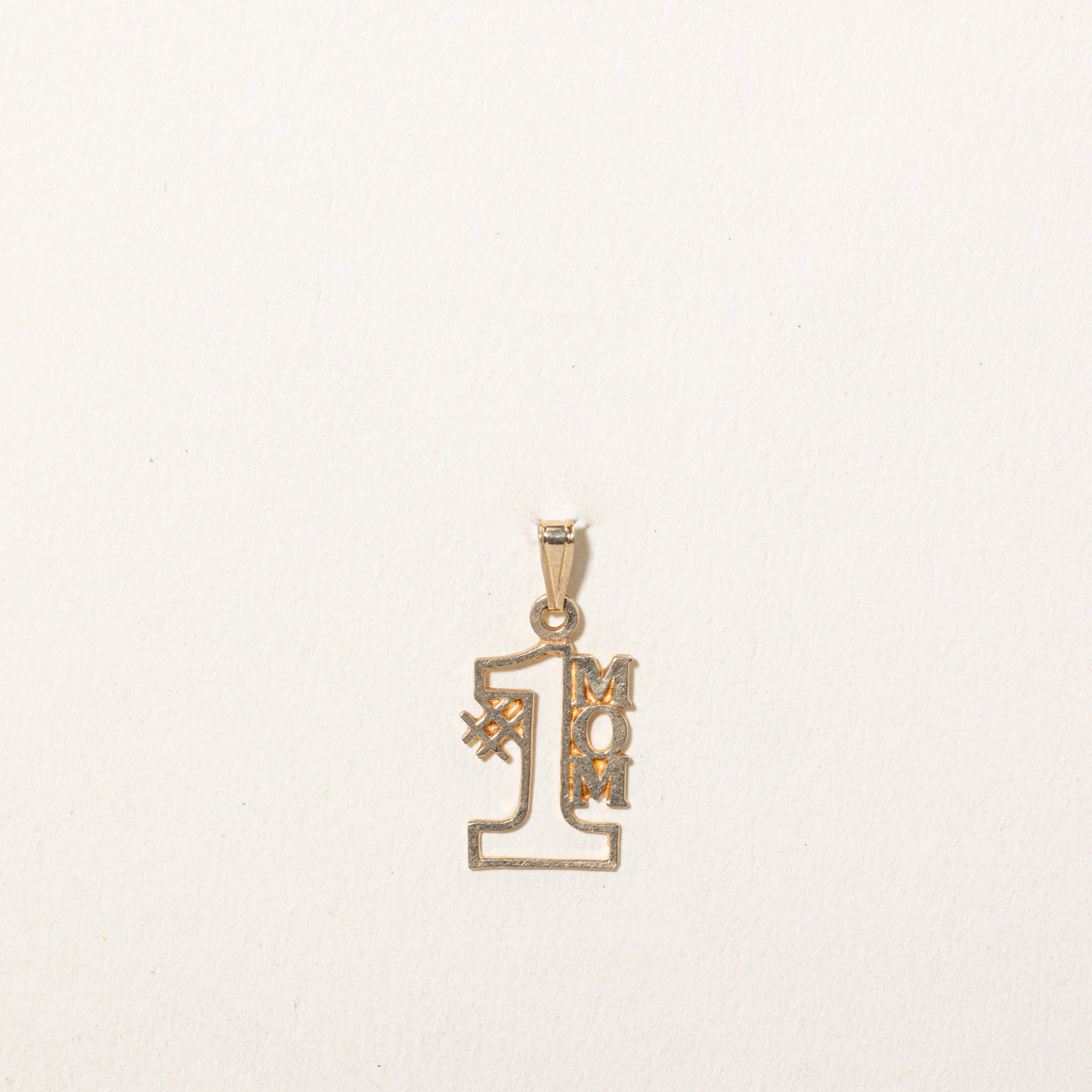 10k Yellow Gold '#1 Mom' Pendant