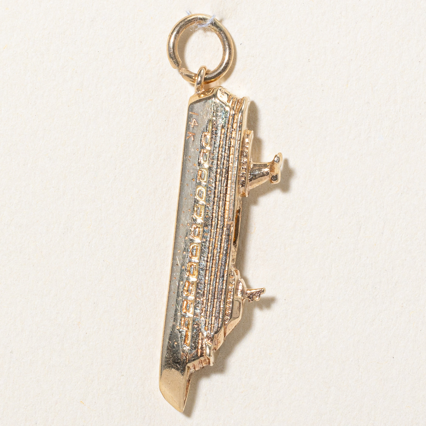 14k Yellow Gold 'Carnival Triumph' Cruise Boat Charm