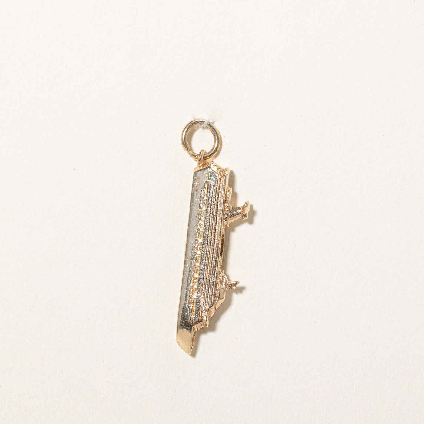 14k Yellow Gold 'Carnival Triumph' Cruise Boat Charm