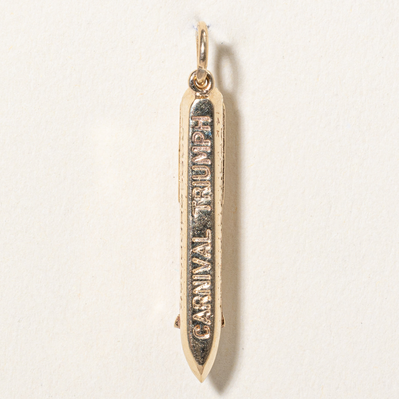 14k Yellow Gold 'Carnival Triumph' Cruise Boat Charm