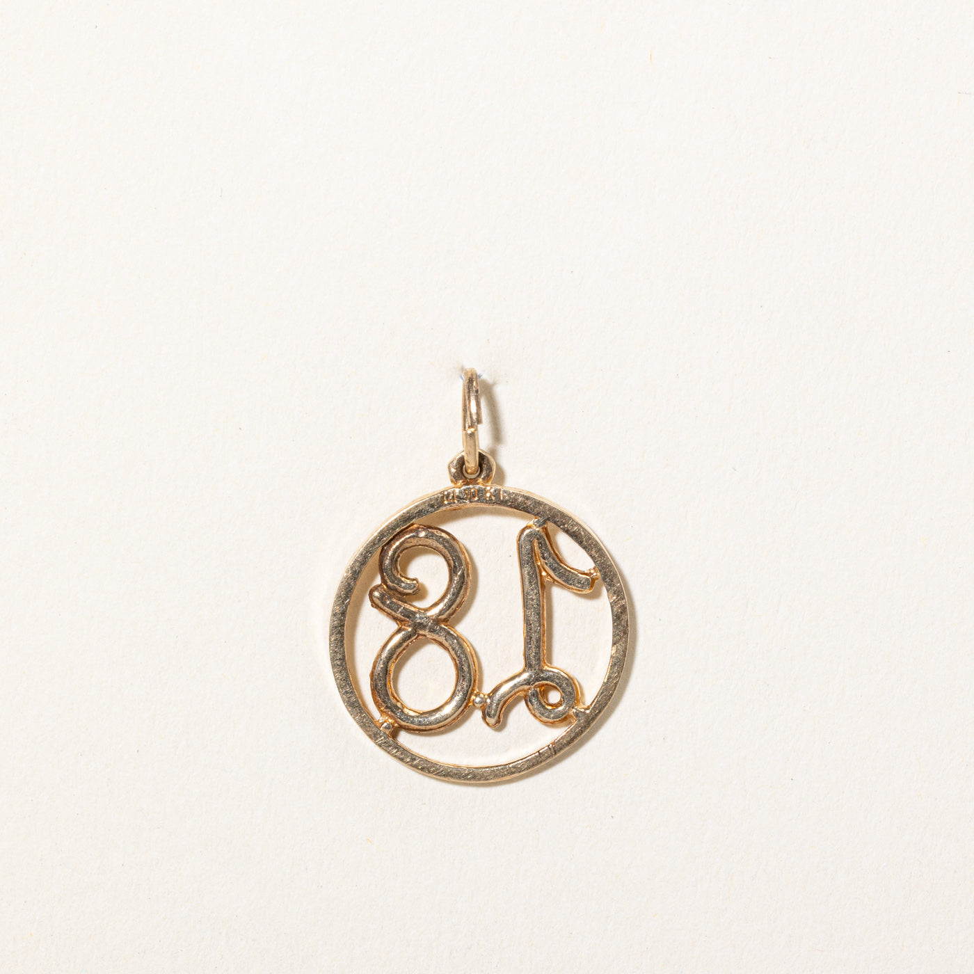 10k Yellow Gold '18' Charm