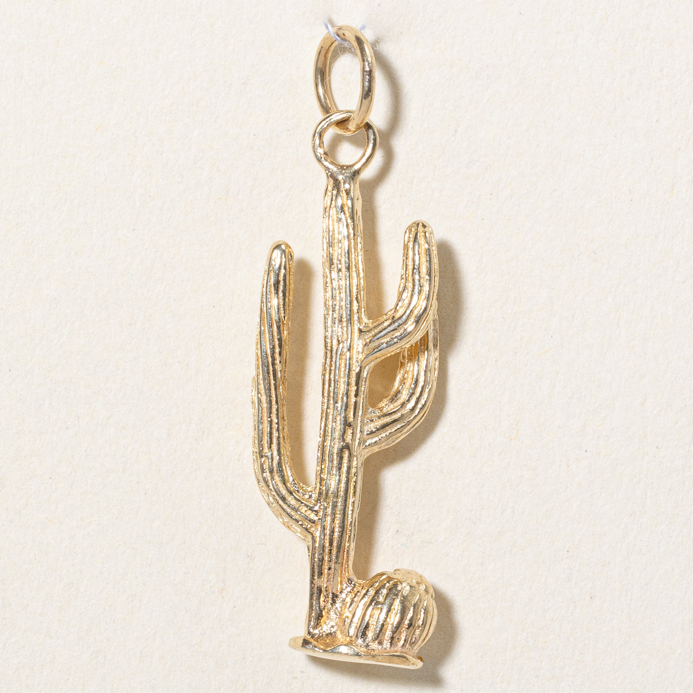 14k Yellow Gold Cactus Charm