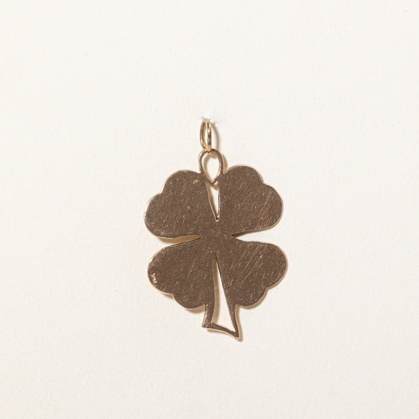 14k Yellow Gold Four Leaf Clover Charm