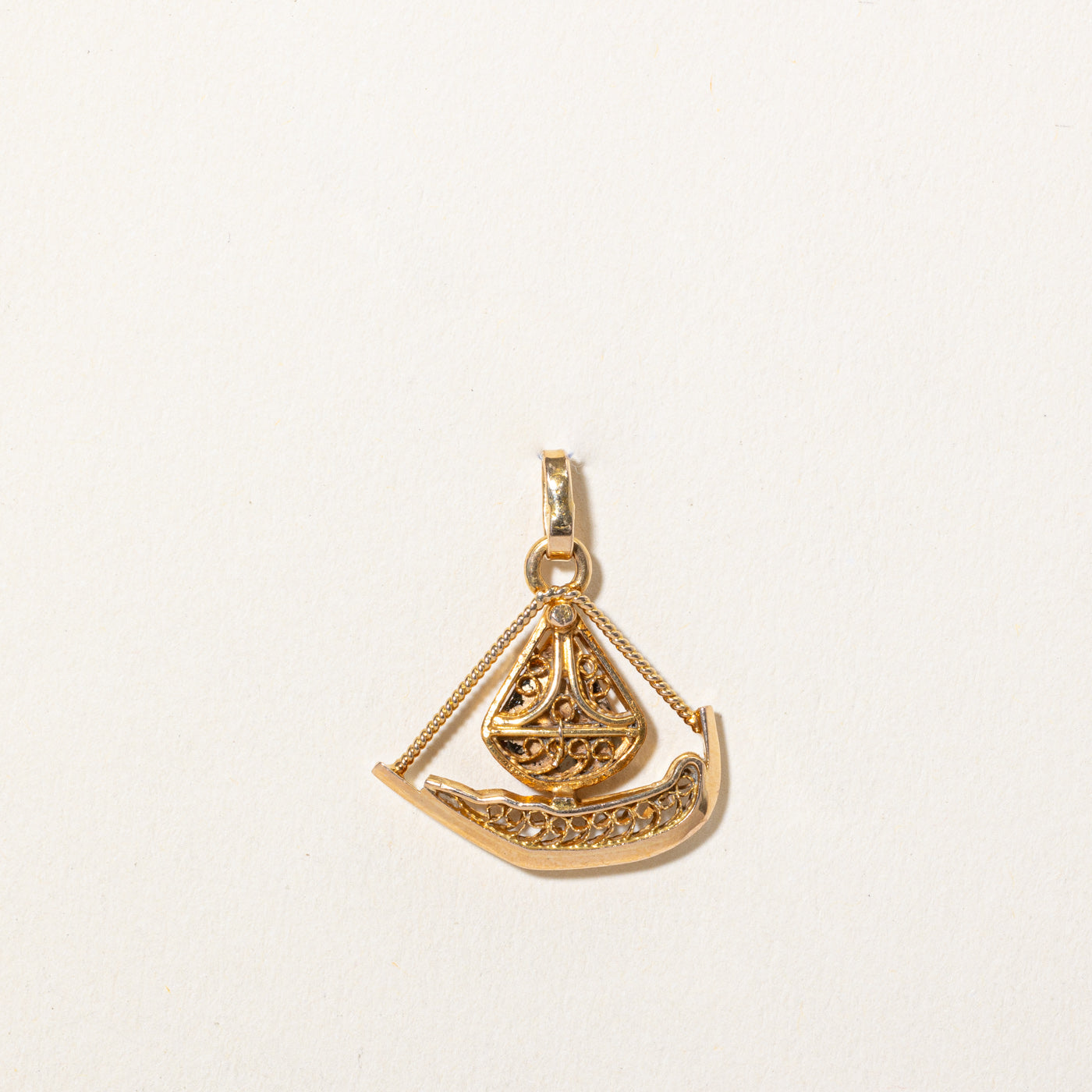 18k Yellow Gold Boat Charm